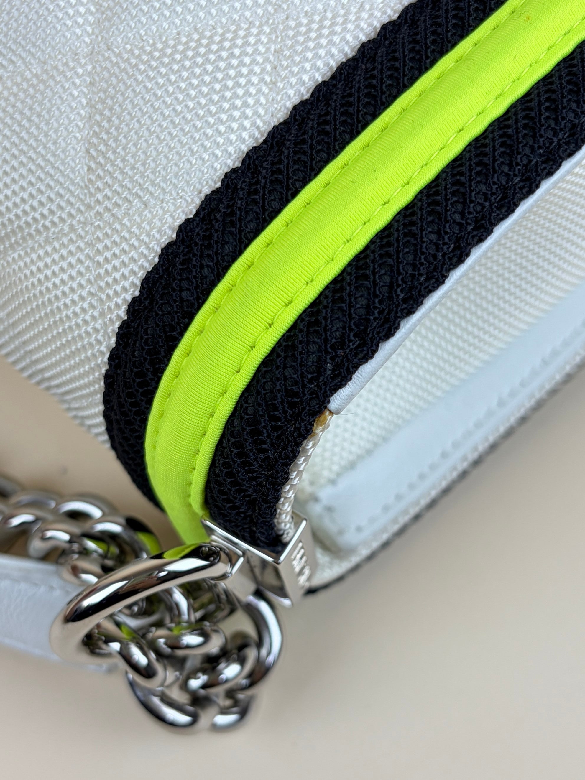 Chanel whitel black/white yellow Quilted Fluo Medium Boy Bag