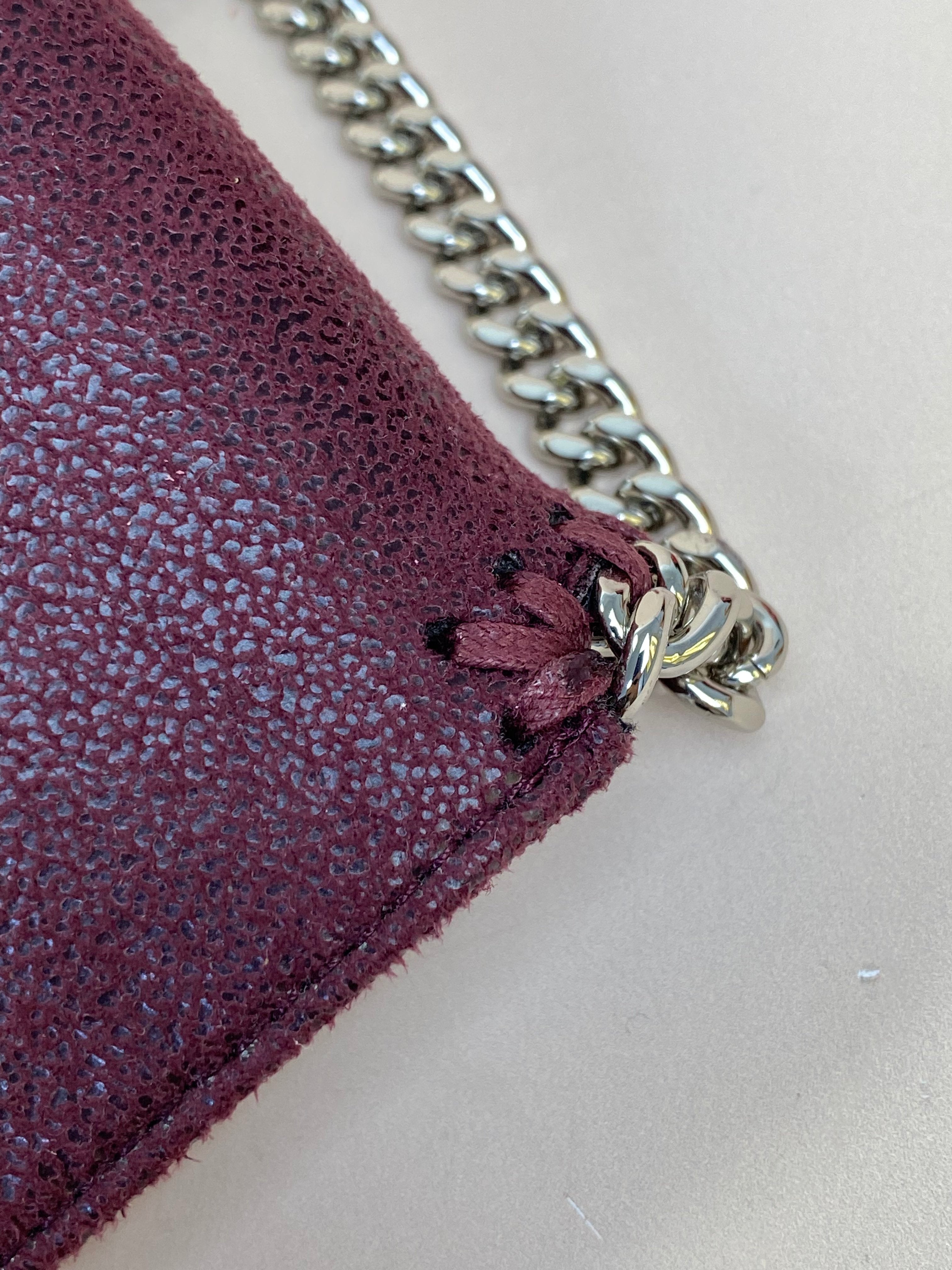 Stella Mccartney Burgundy Falabella Mini Crossbody Bag