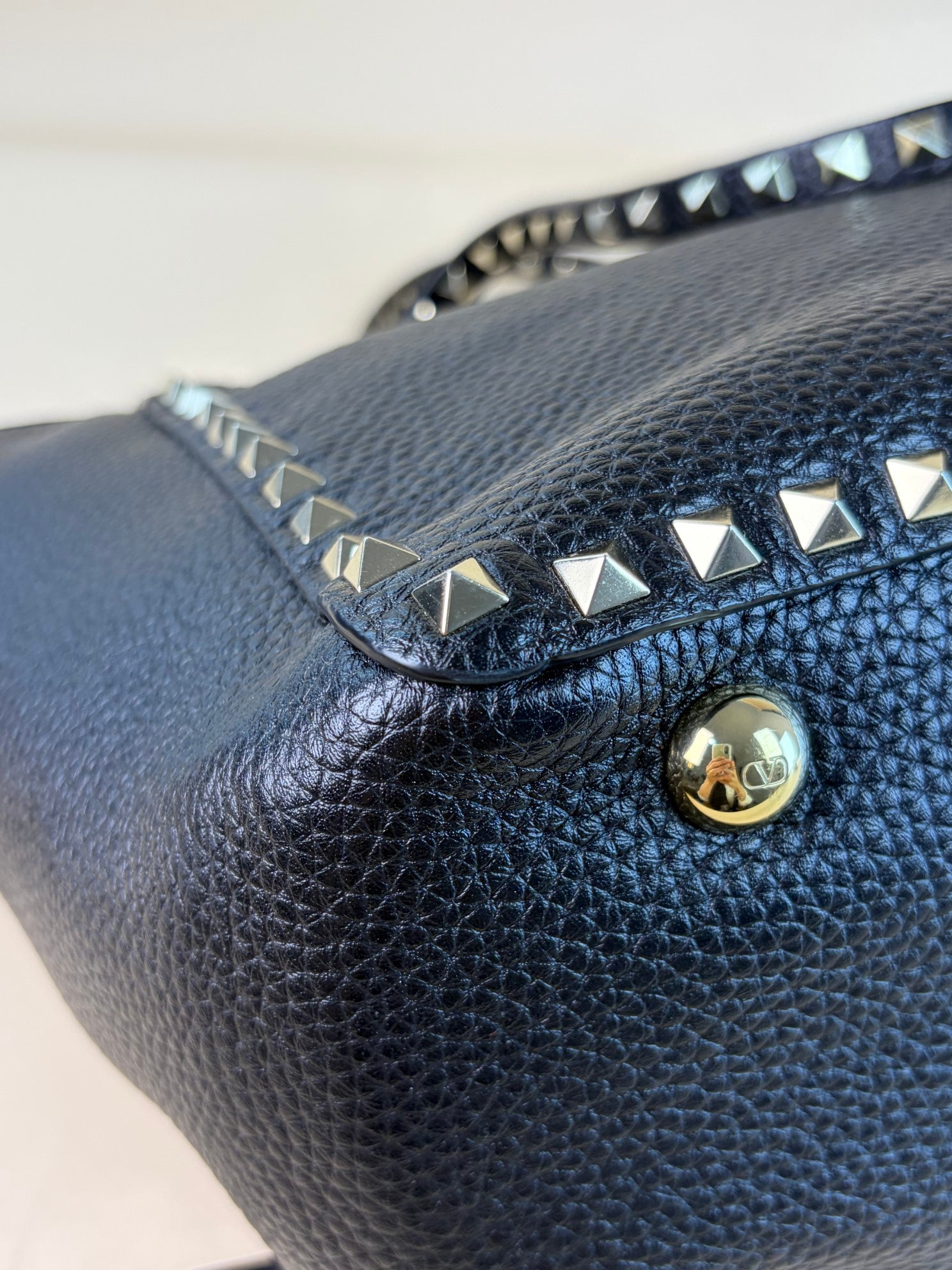 Valentino black Vitello Rockstud medium Bag