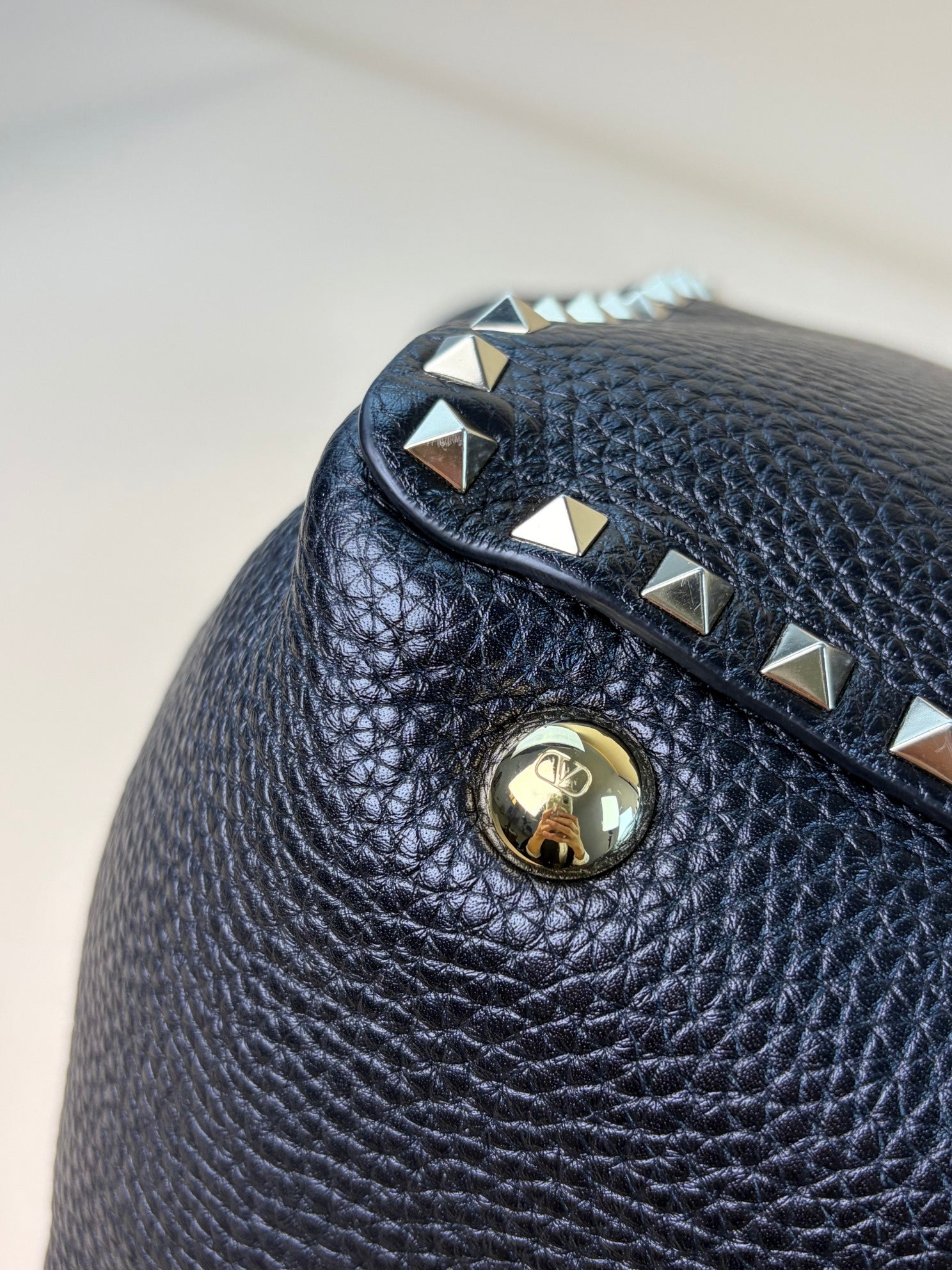 Valentino black Vitello Rockstud medium Bag