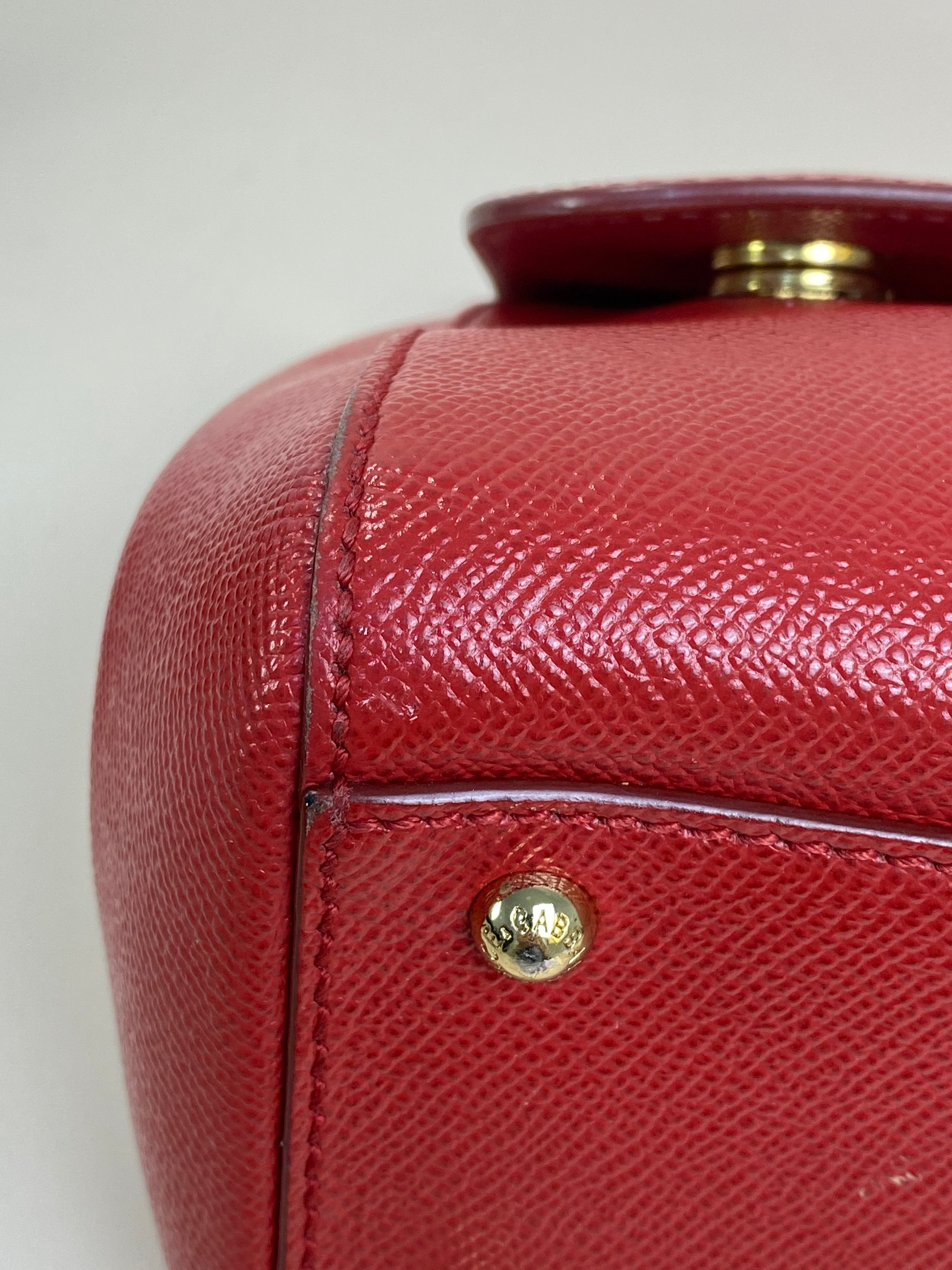 Dolce & Gabbana Red Medium Sicily Tote Bag