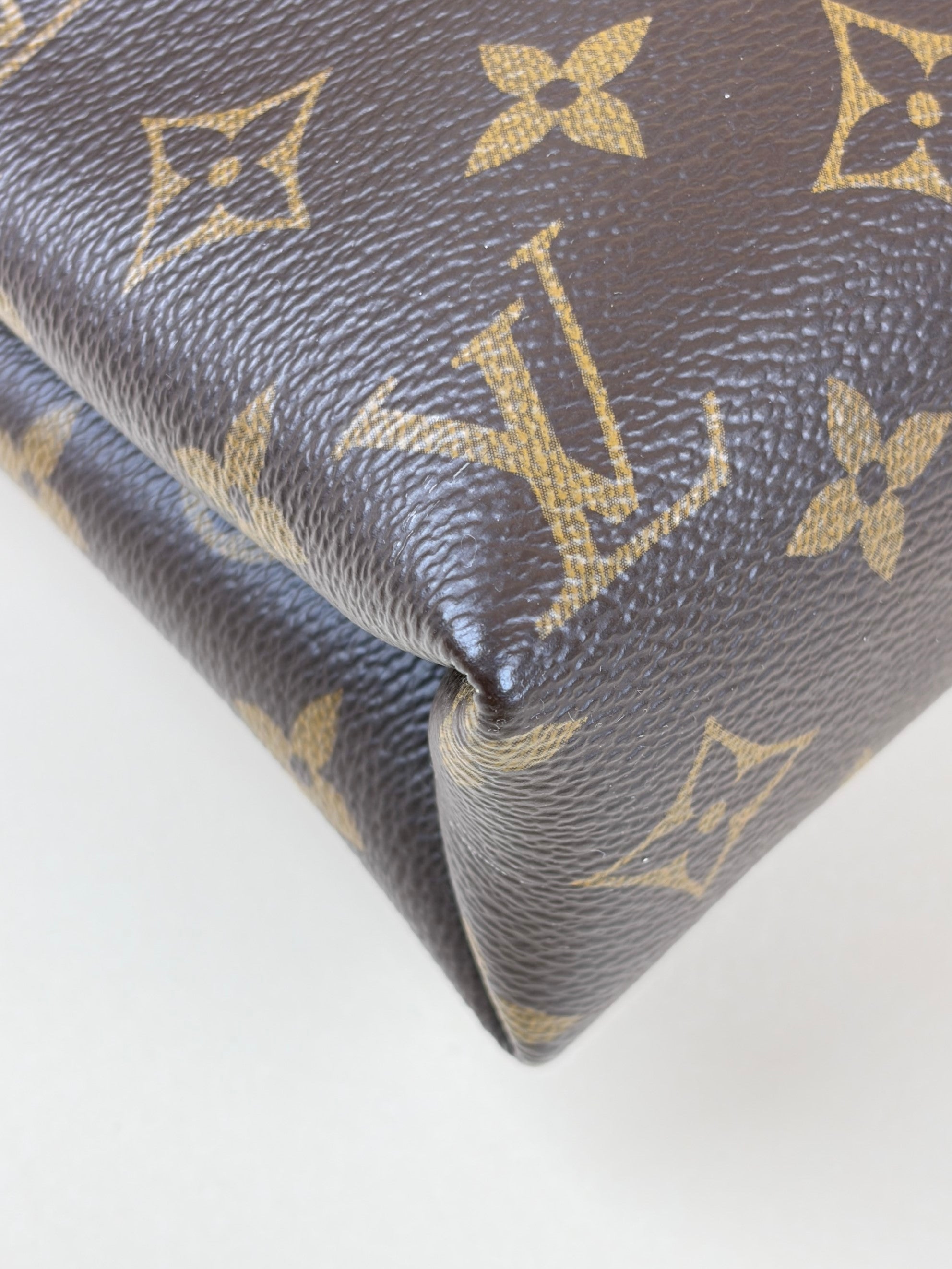 Louis Vuitton canvas and black calfskin Pallas chain