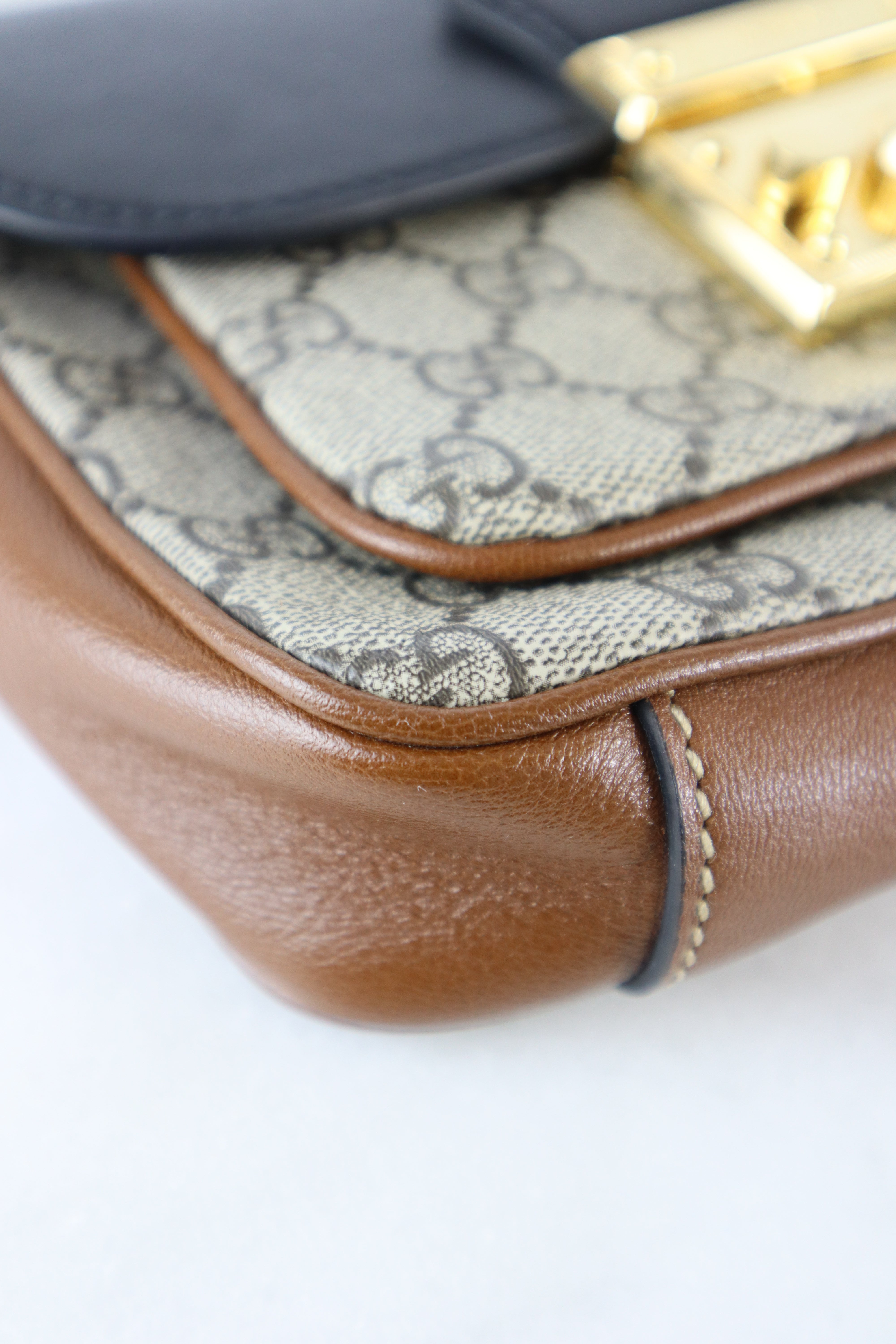 Gucci Tricolor Monogram GG Supreme New Sakai Lux Mini Padlock Shoulder Bag