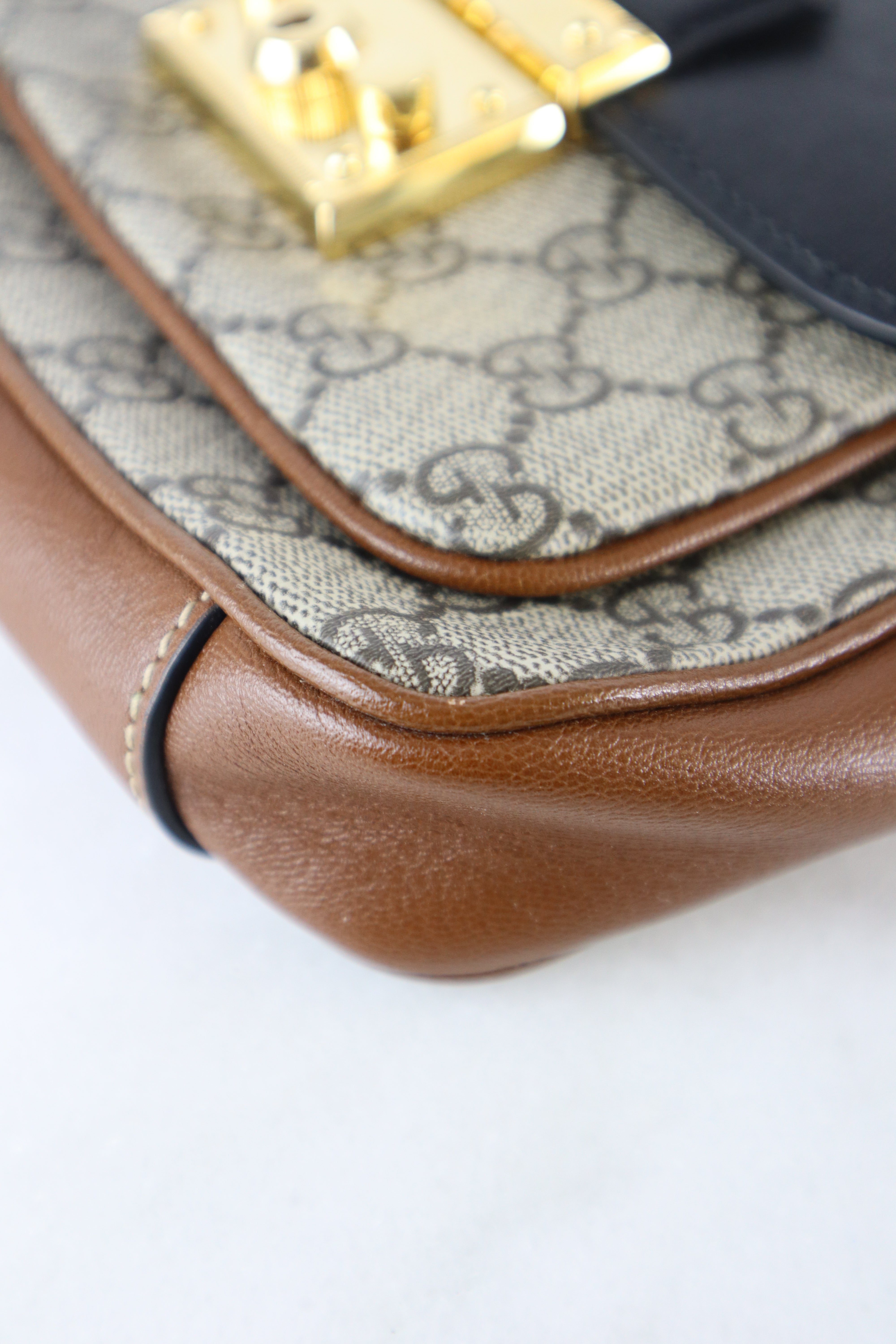 Gucci Tricolor Monogram GG Supreme New Sakai Lux Mini Padlock Shoulder Bag