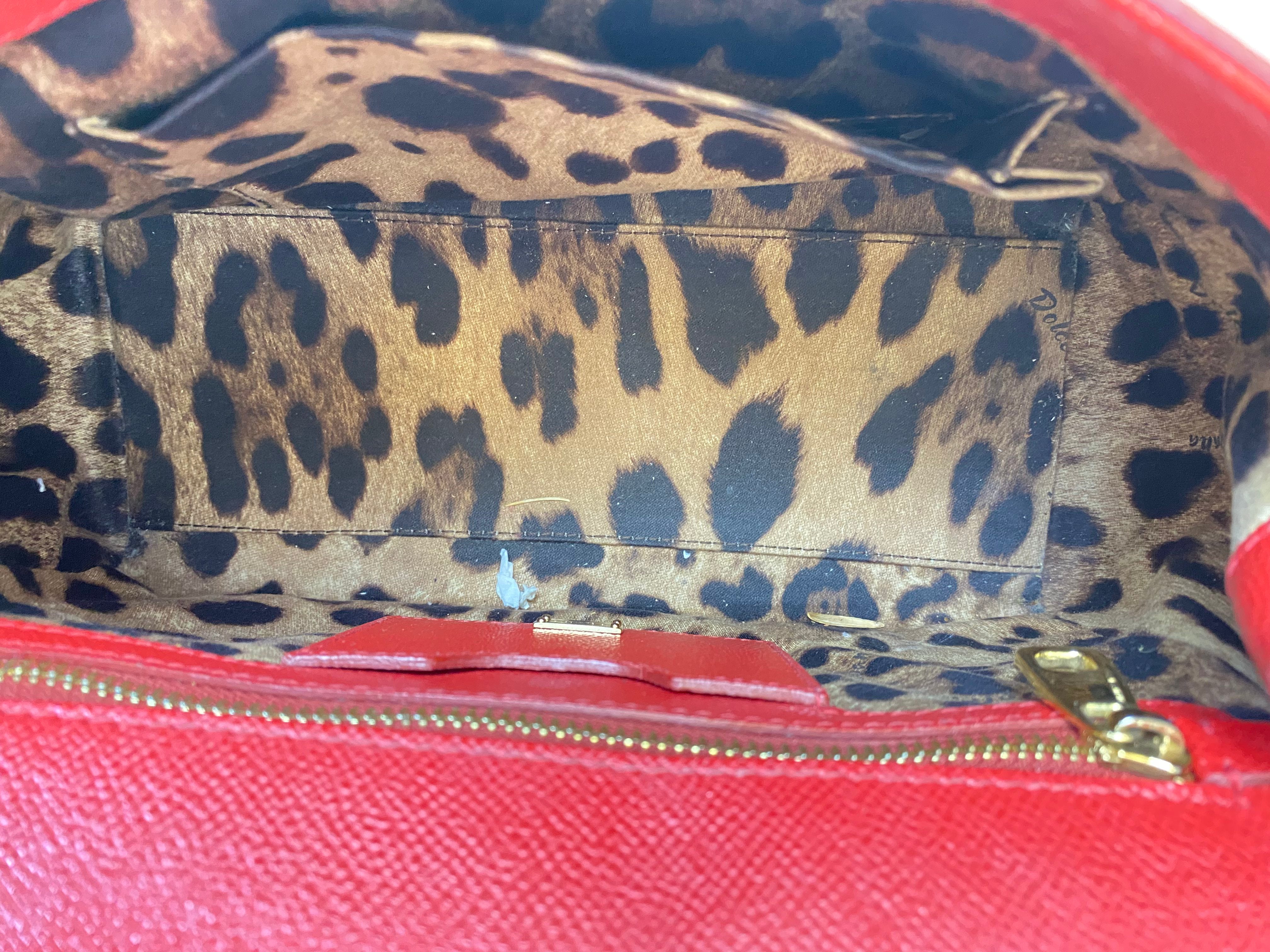 Dolce & Gabbana Red Medium Sicily Tote Bag
