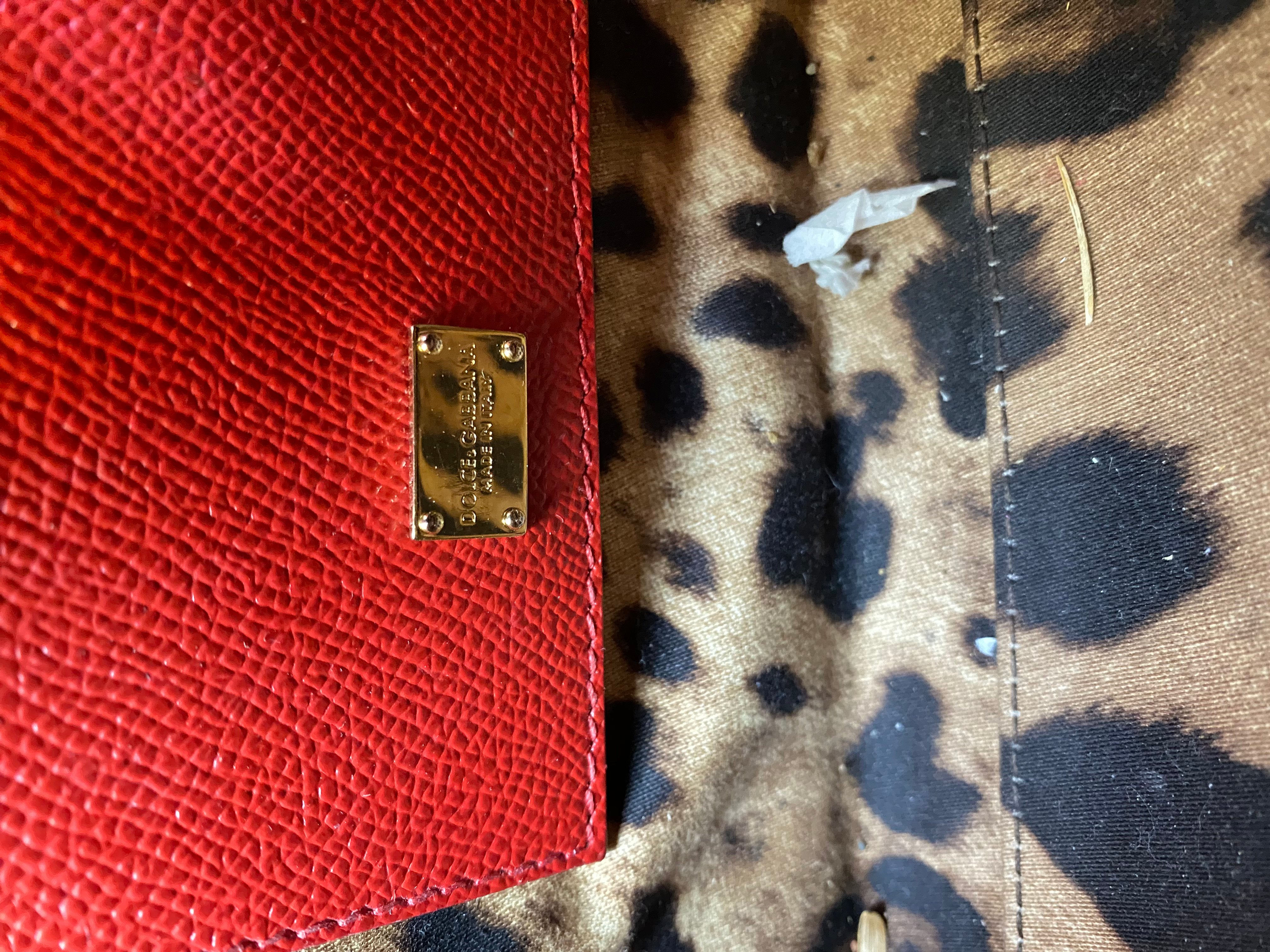 Dolce & Gabbana Red Medium Sicily Tote Bag