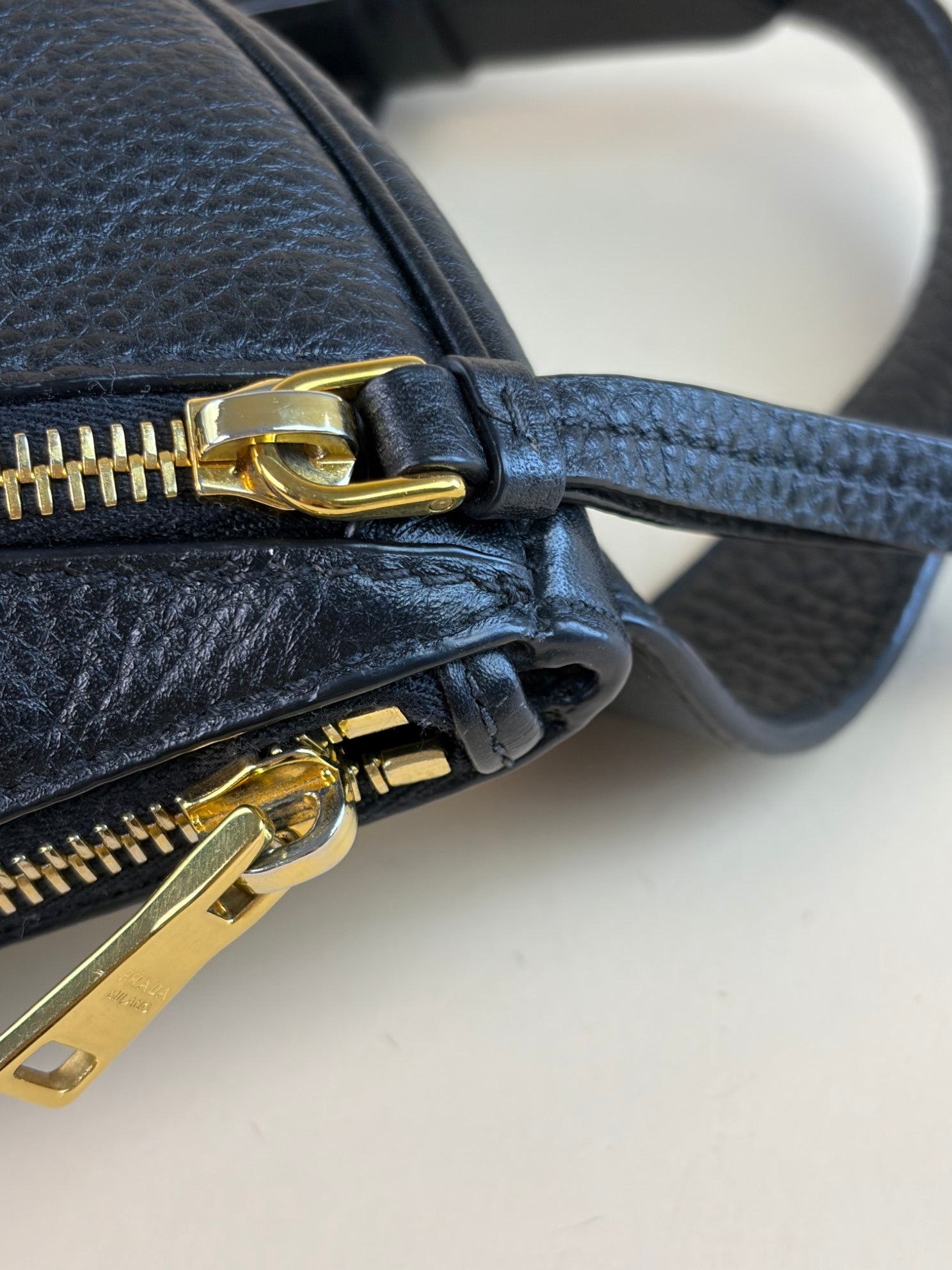 PRADA vitello danio black waist bag