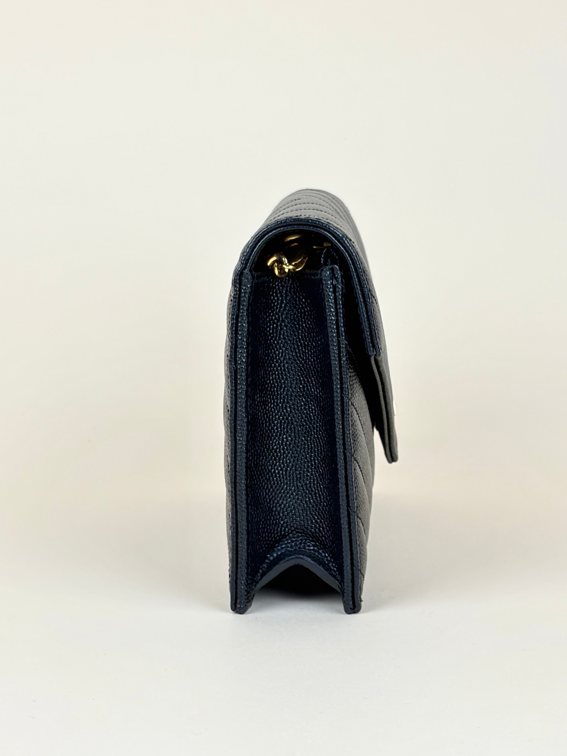 YSL black Cassandre envelope Wallet On Chain