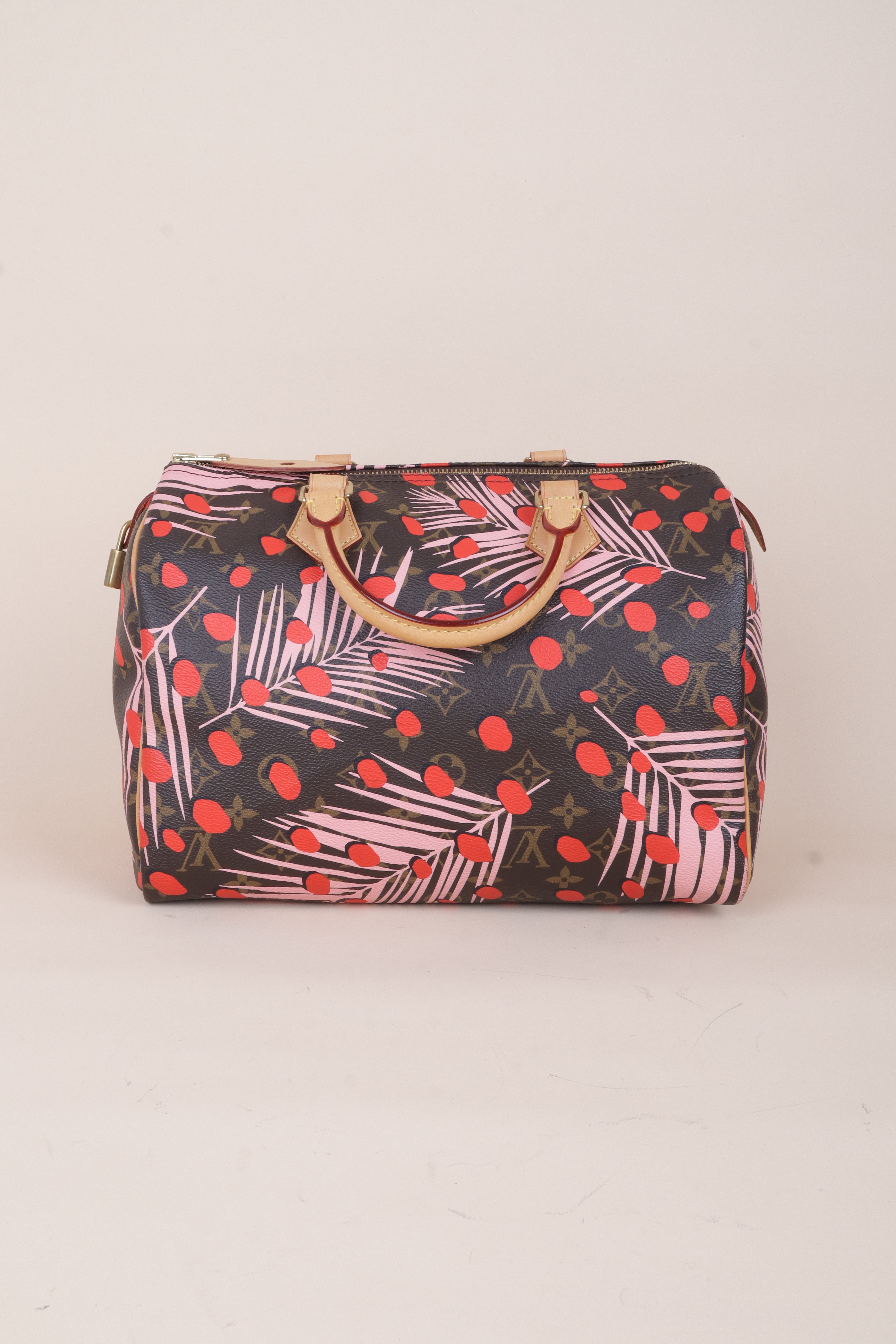 Louis Vuitton Monogram Jungle Dots Palm Spring Limited Edition Speedy 30 Tote Bag