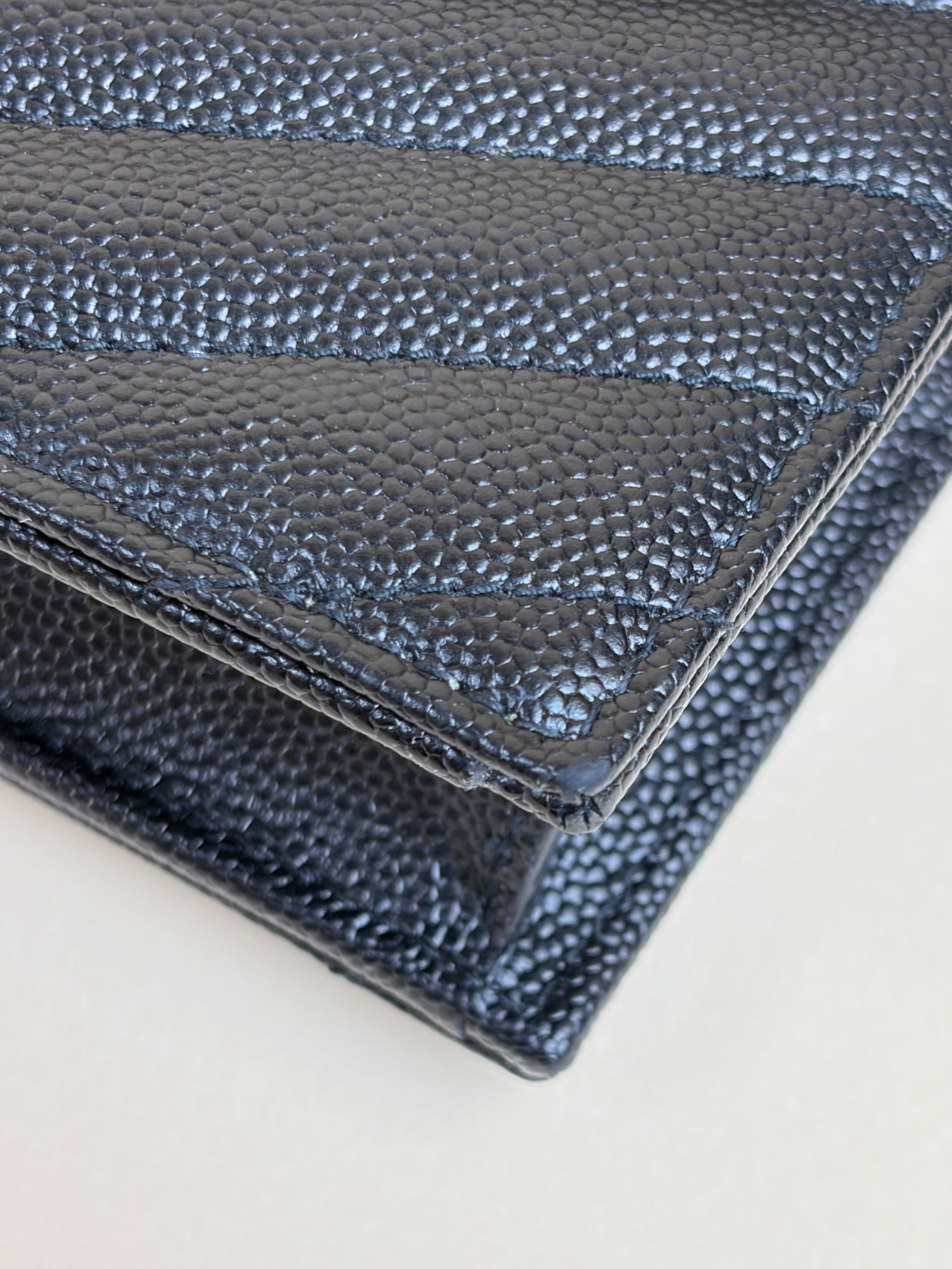 YSL black Cassandre envelope Wallet On Chain