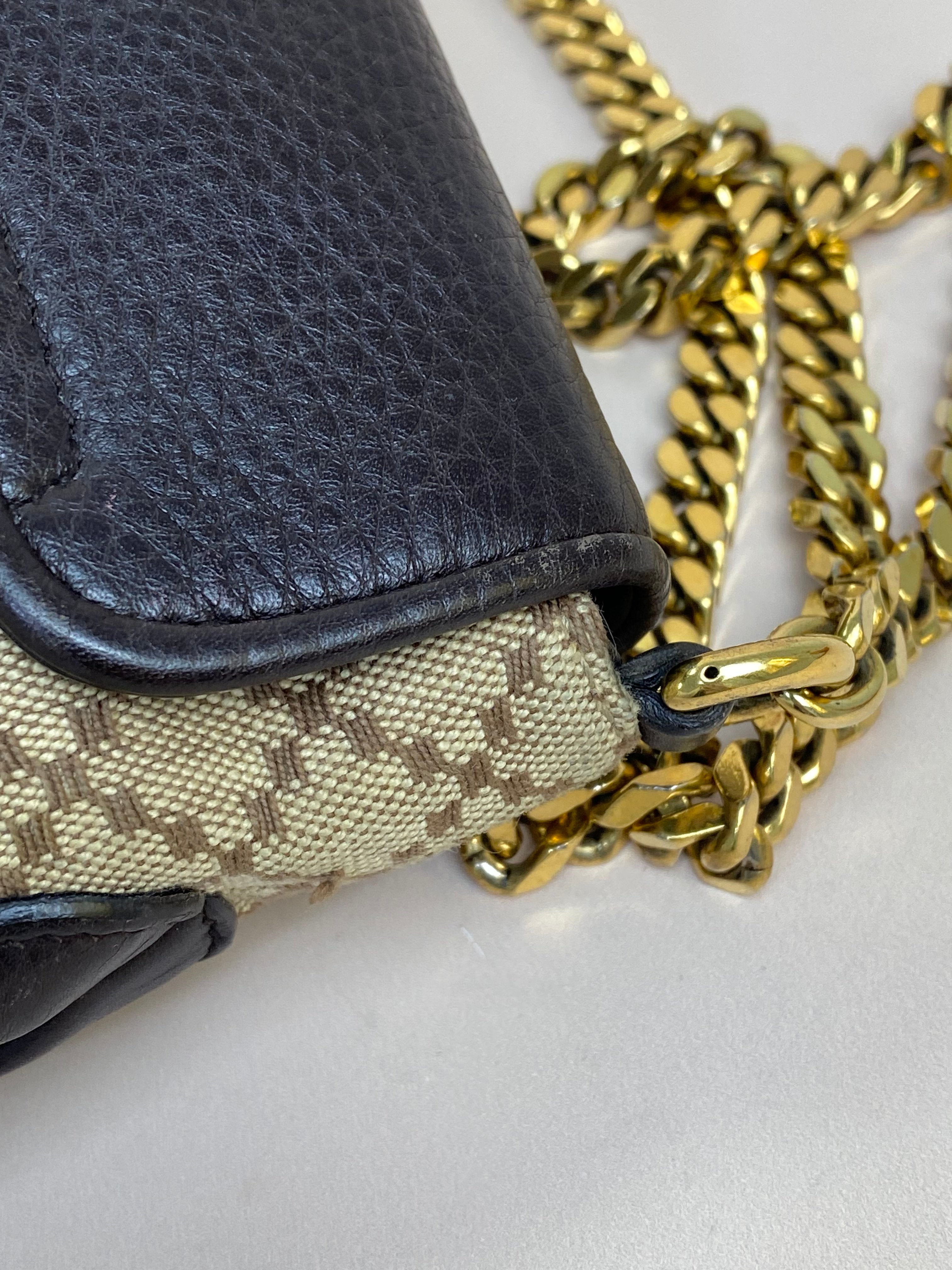 Gucci Bicolor Diamante 1973 Chain Shoulder Bag