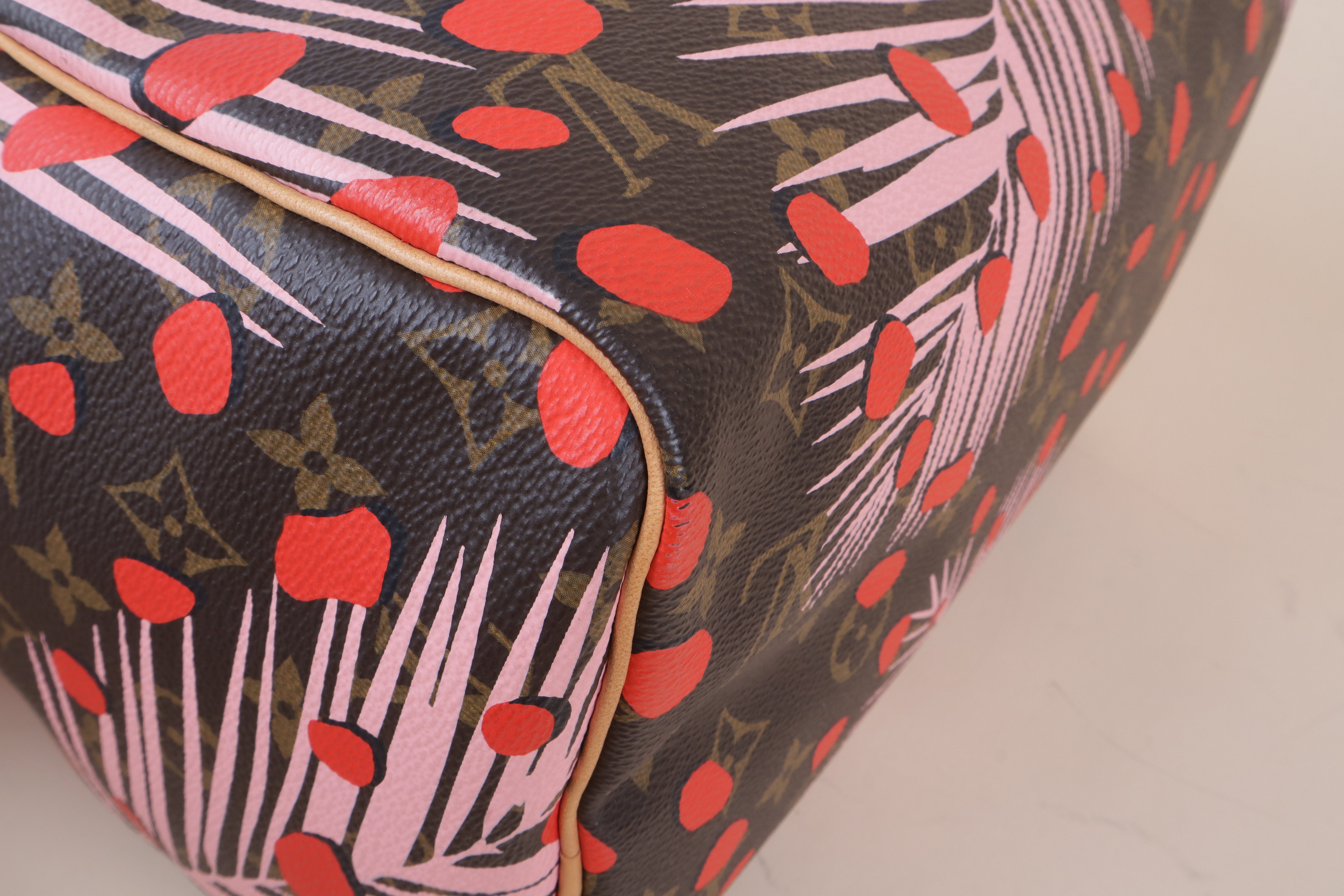 Louis Vuitton Monogram Jungle Dots Palm Spring Limited Edition Speedy 30 Tote Bag