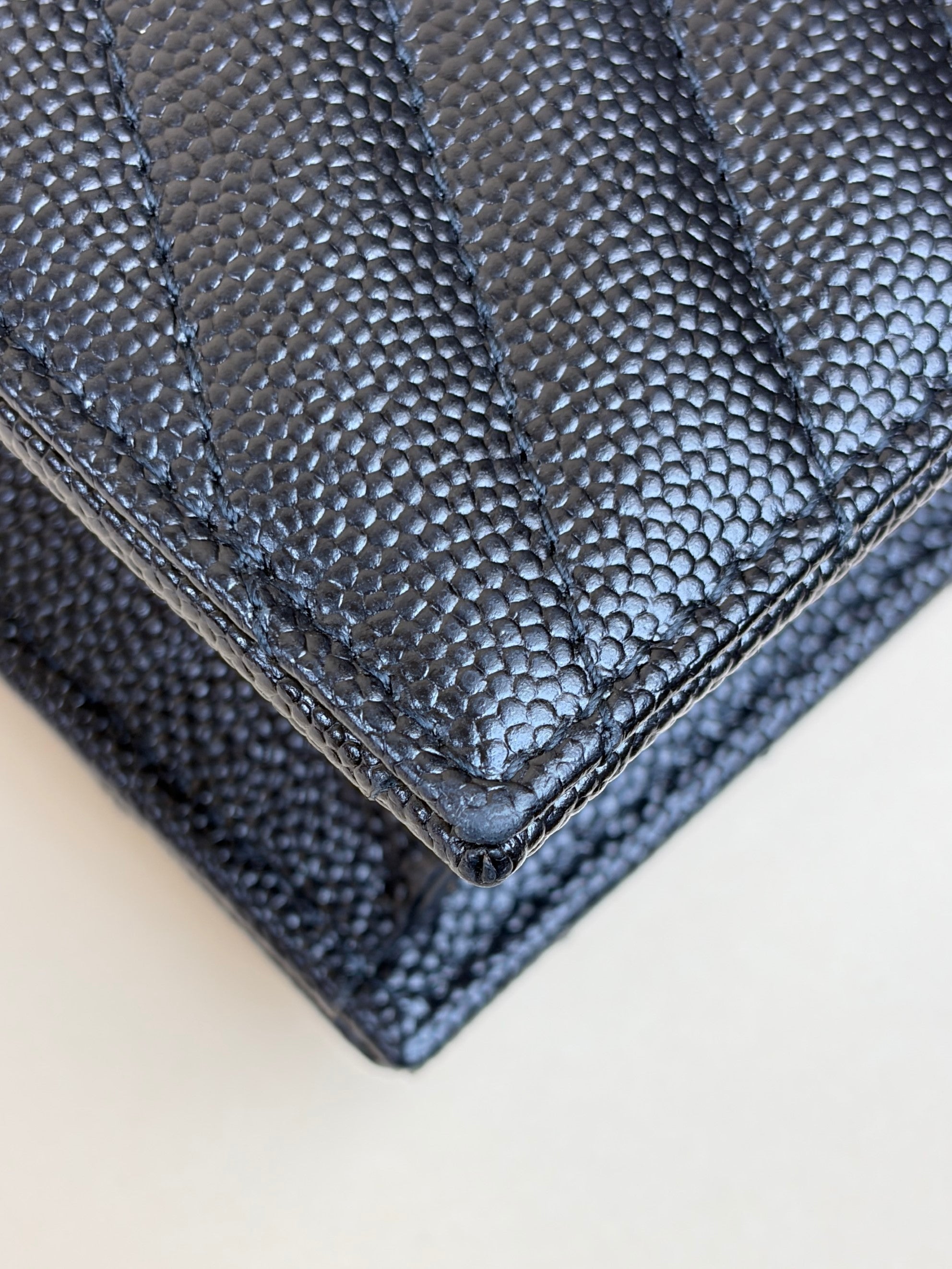 YSL black Cassandre envelope Wallet On Chain
