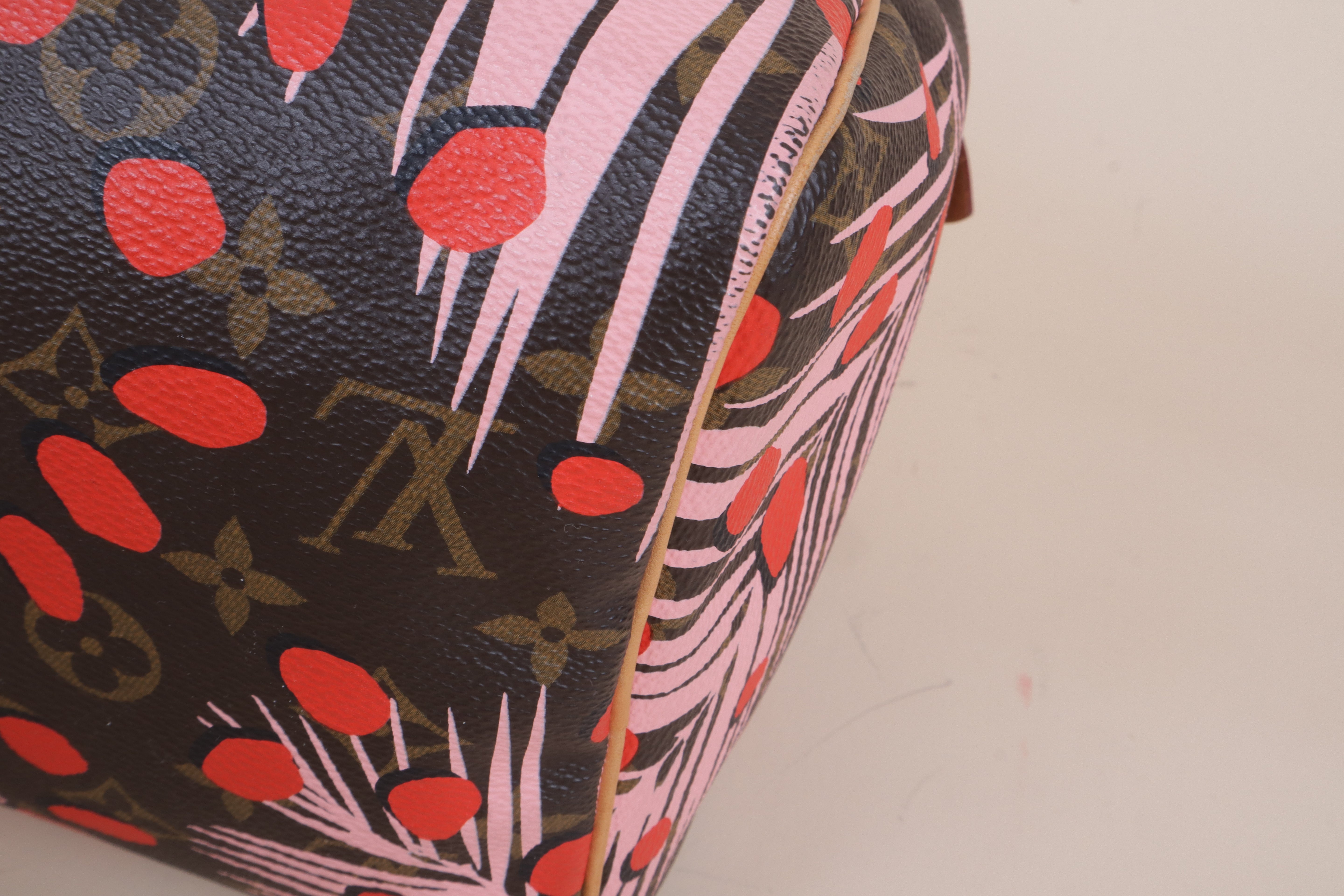 Louis Vuitton Monogram Jungle Dots Palm Spring Limited Edition Speedy 30 Tote Bag