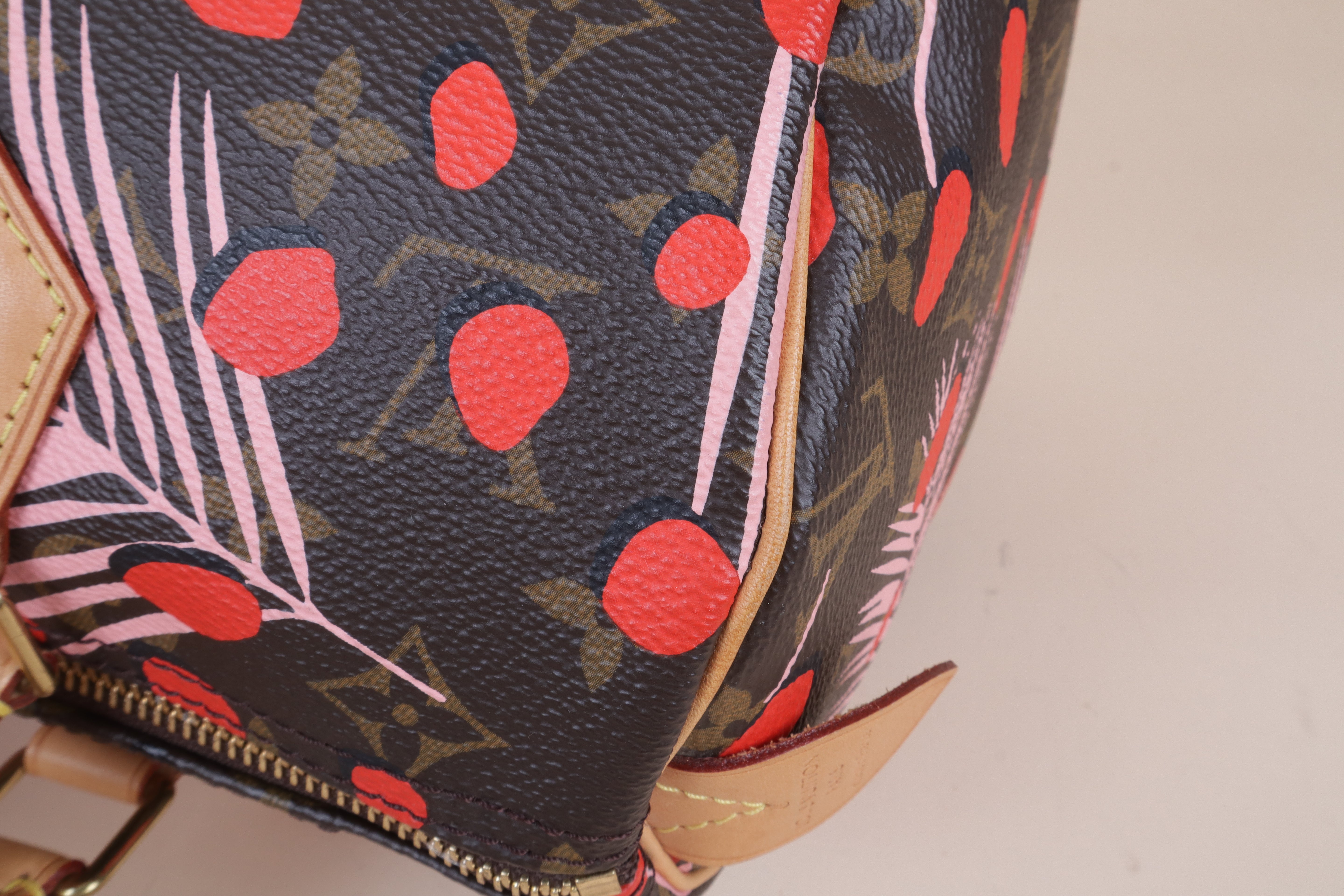 Louis Vuitton Monogram Jungle Dots Palm Spring Limited Edition Speedy 30 Tote Bag