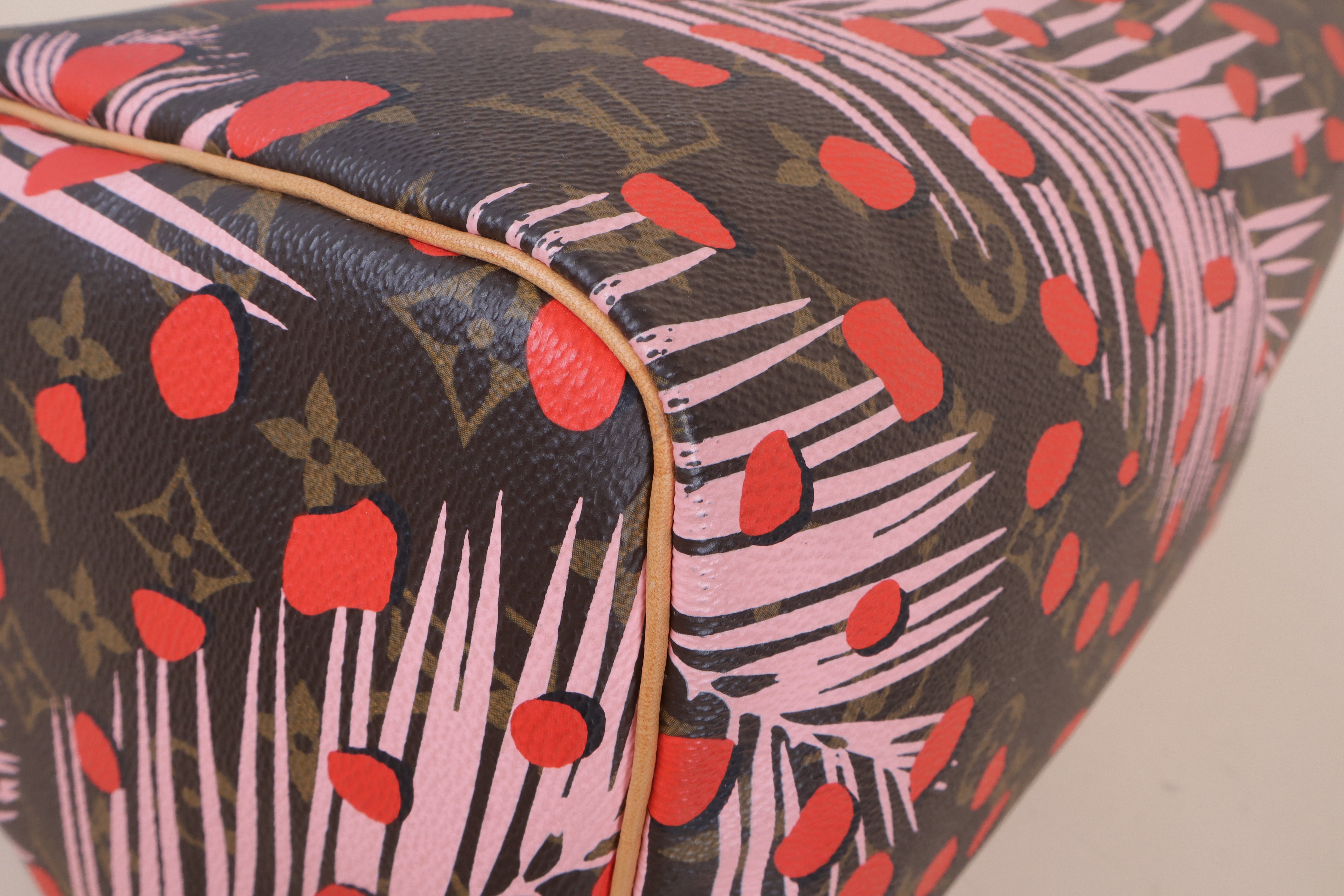 Louis Vuitton Monogram Jungle Dots Palm Spring Limited Edition Speedy 30 Tote Bag