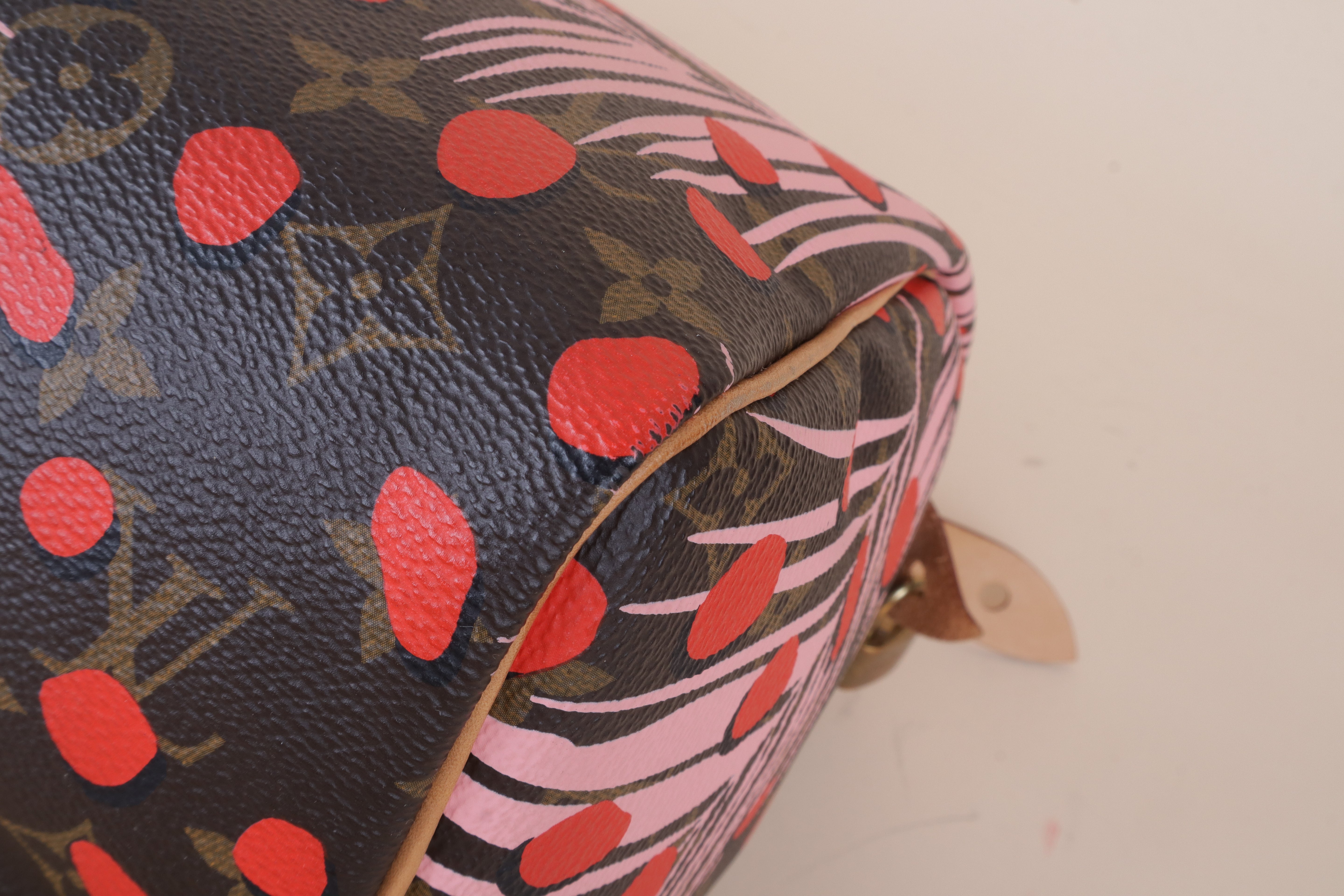 Louis Vuitton Monogram Jungle Dots Palm Spring Limited Edition Speedy 30 Tote Bag