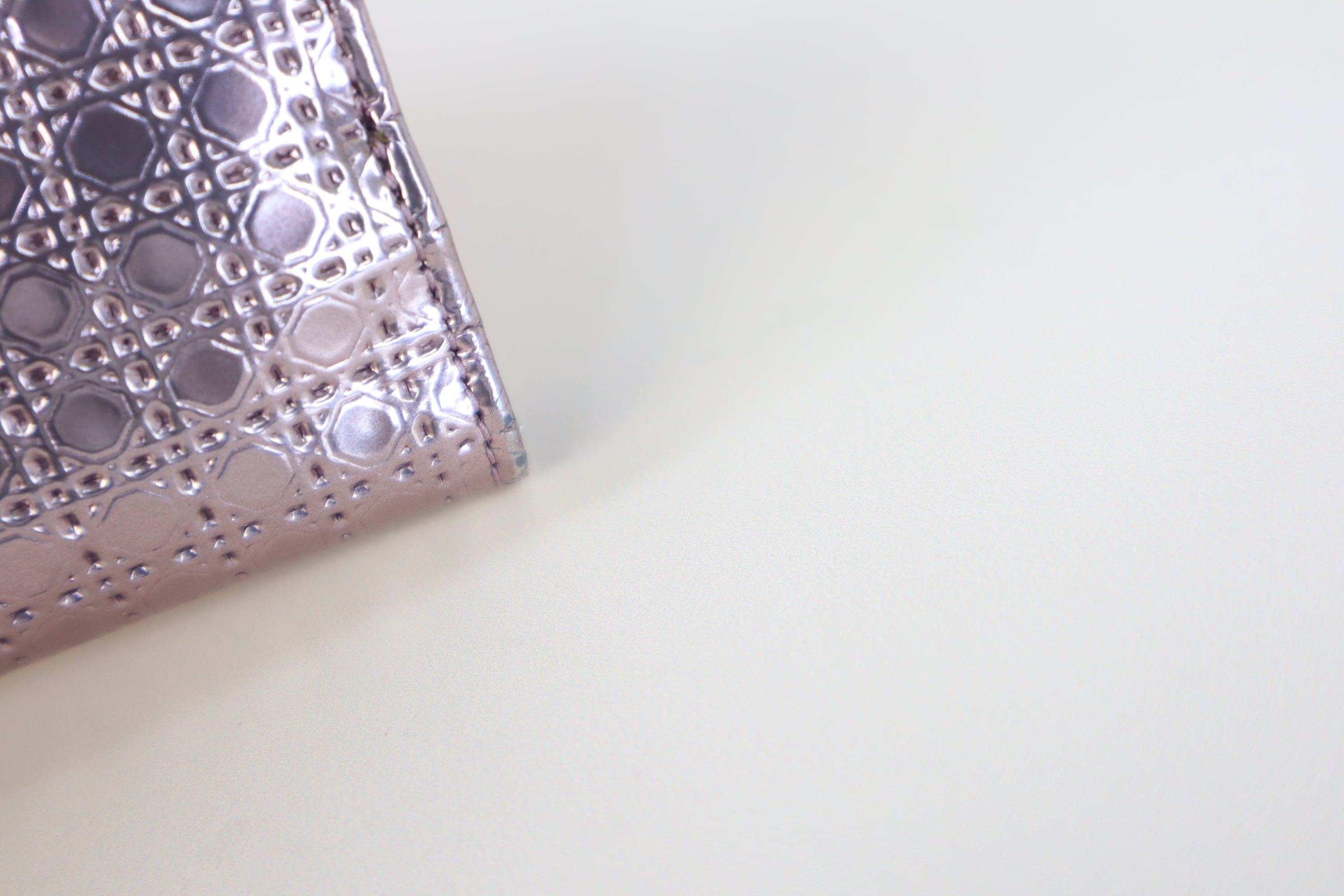 Christian Dior Metallic Rose Micro Cannage CD Small Wallet