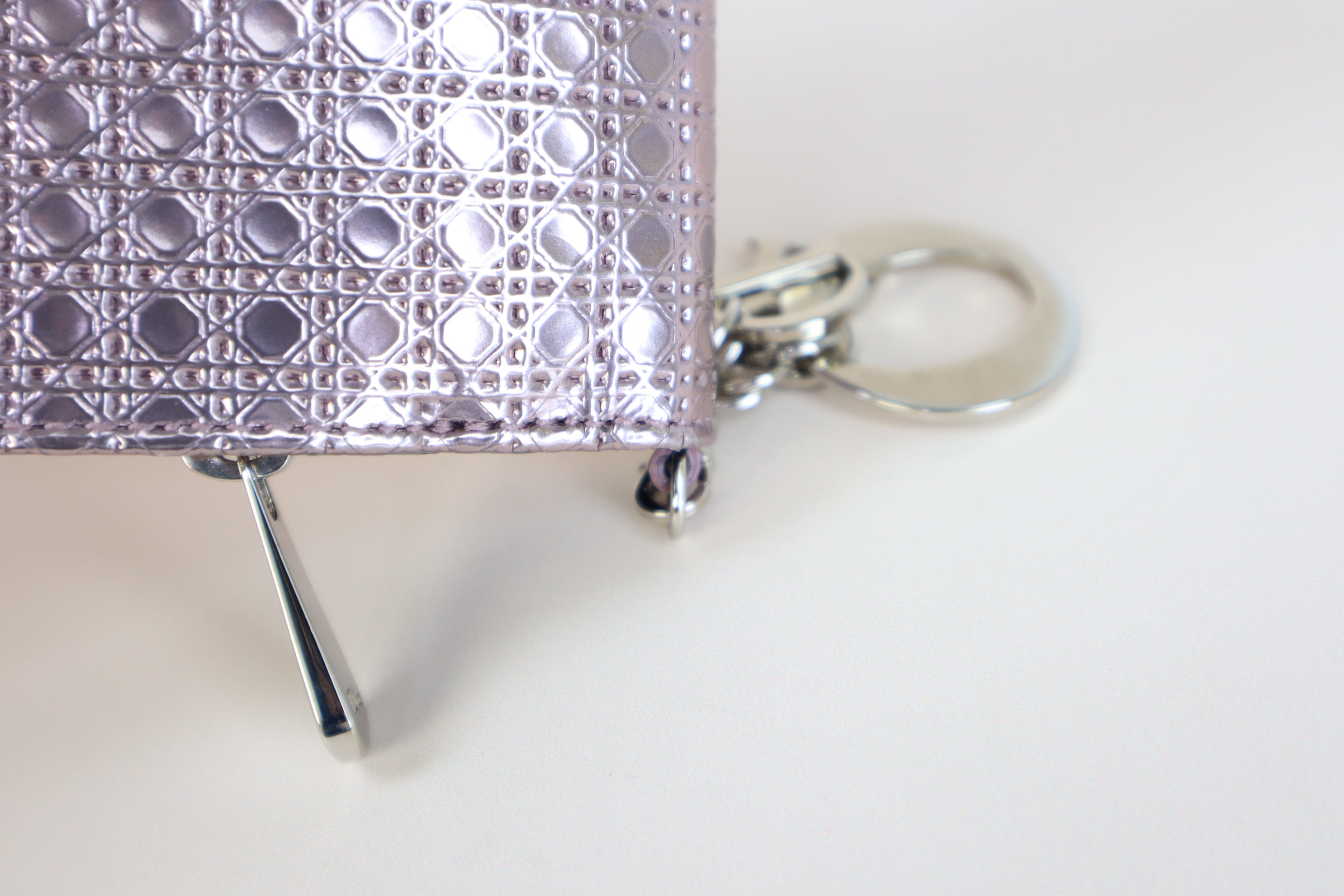Christian Dior Metallic Rose Micro Cannage CD Small Wallet