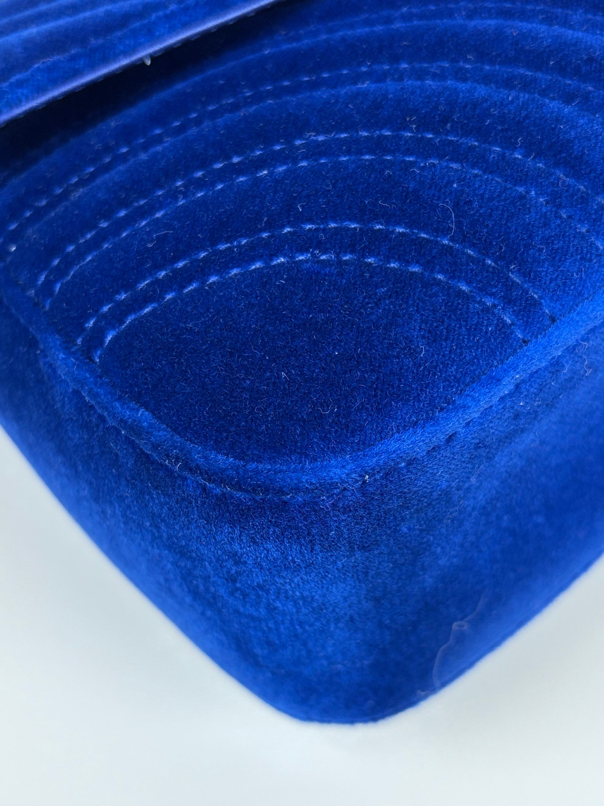 Gucci cobalt Blue GG Marmont Velvet small matelassé Shoulder Bag