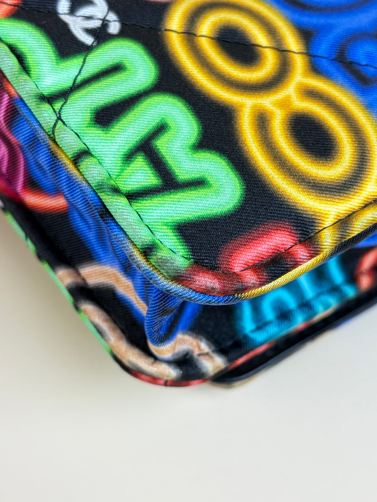 Chanel fabric printed Chanel 19 wallet on chain black