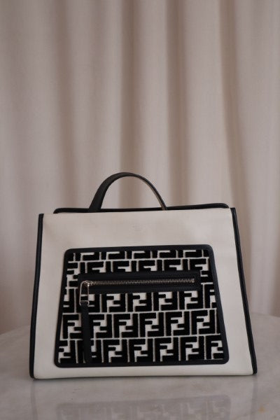 Fendi Bicolor Zucca Velvet Print Runway Bag-handbag-Fendi-The Closet Egypt