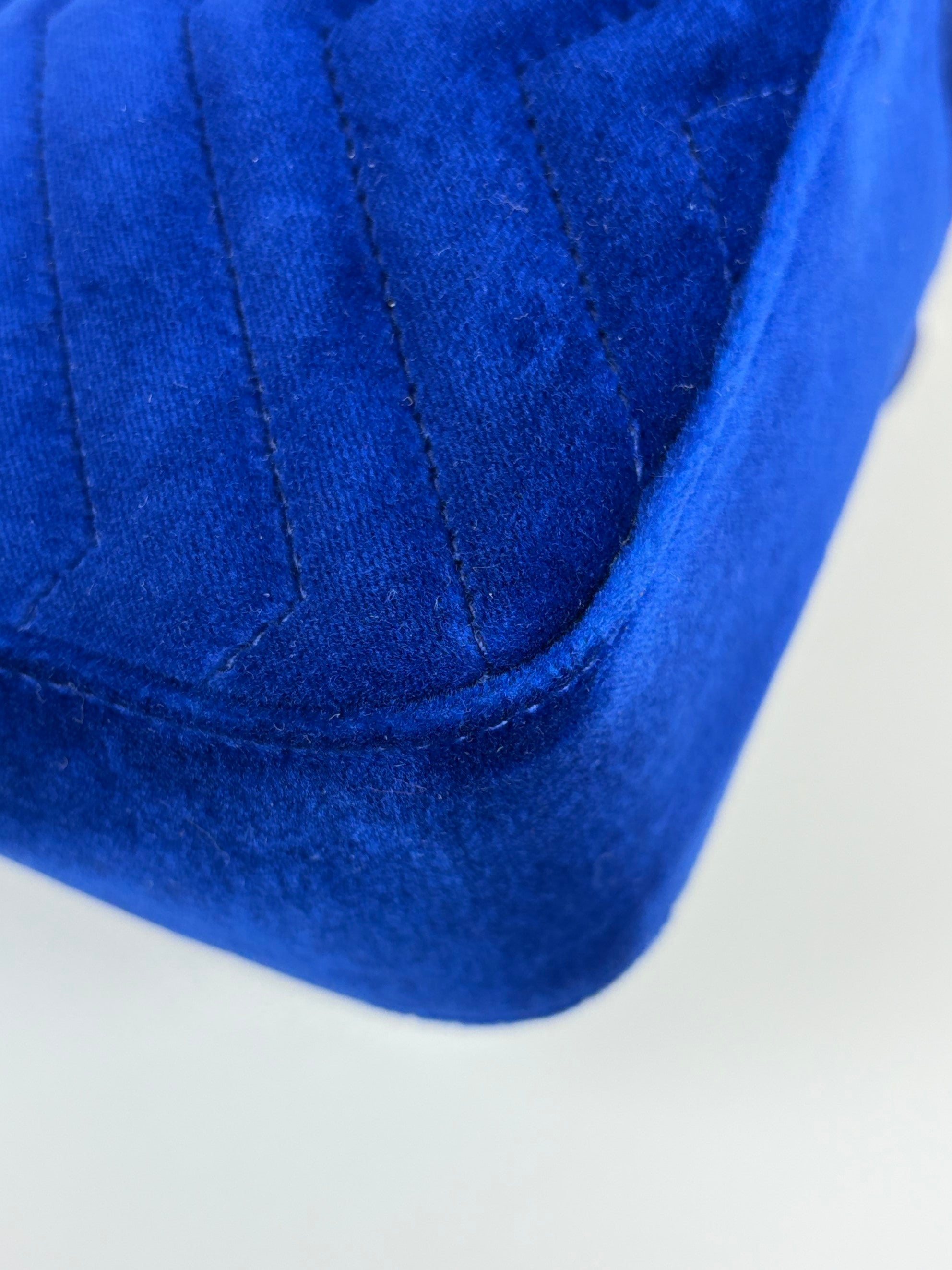 Gucci cobalt Blue GG Marmont Velvet small matelassé Shoulder Bag