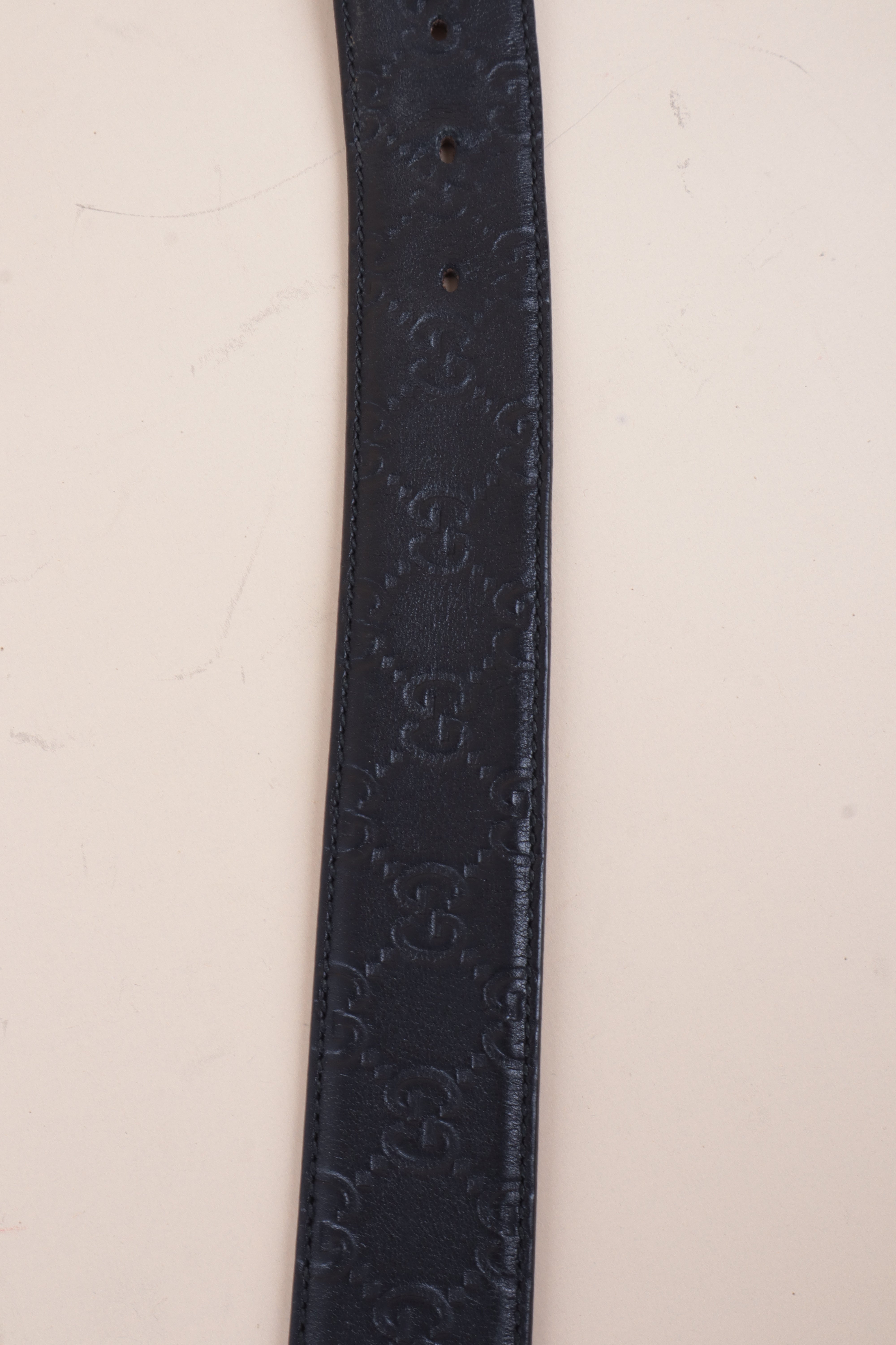 Gucci Black Interlocking G Buckle Belt 38