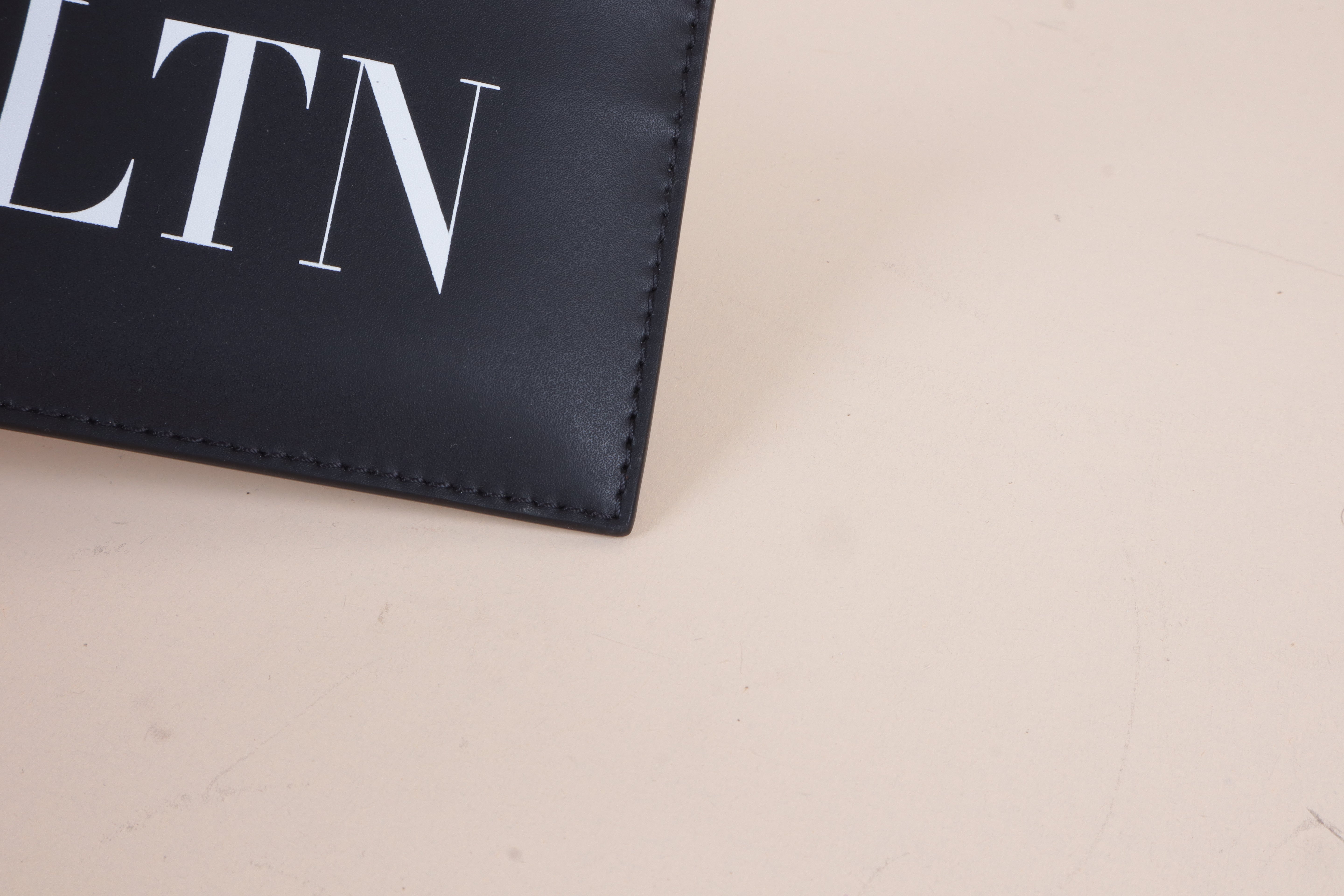 Valentino Black VLTN Zip Card Holder