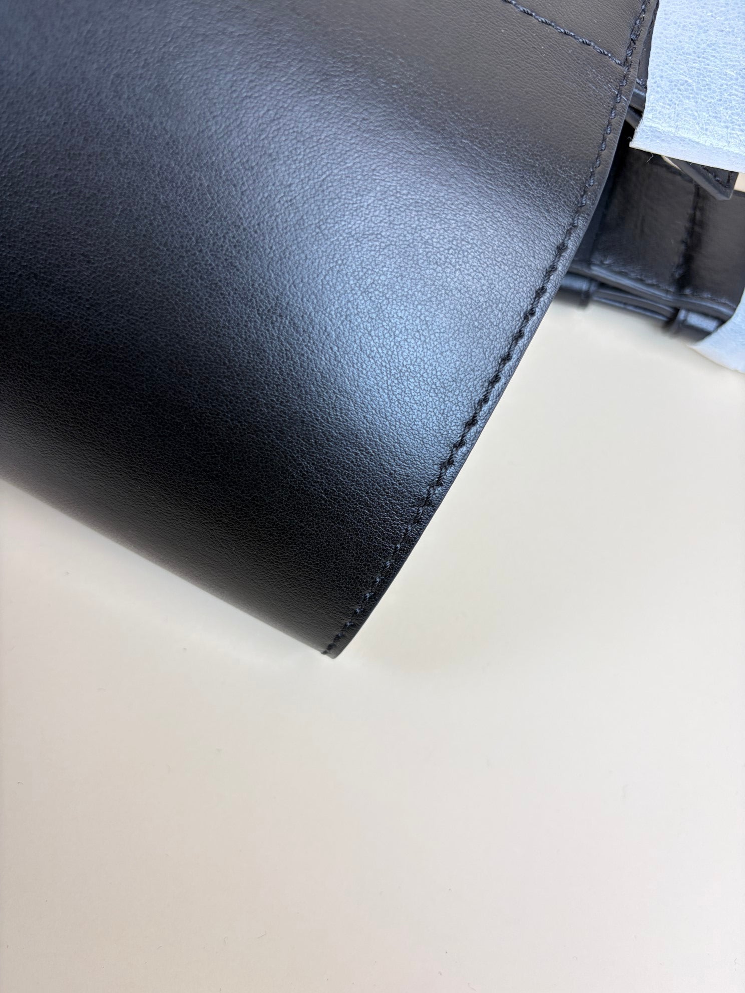 stella McCartney pitch black leather studs large tote bag