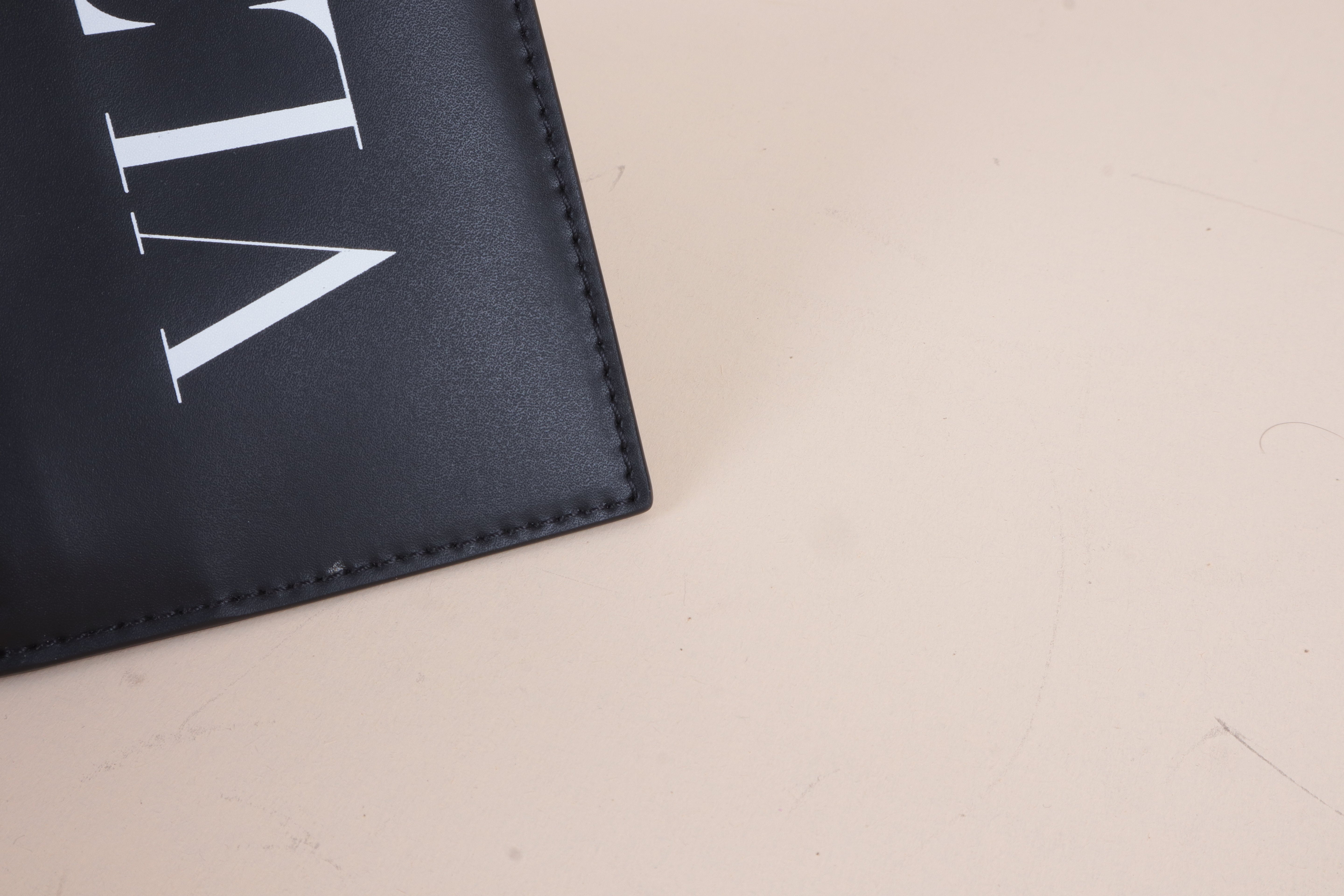 Valentino Black VLTN Zip Card Holder