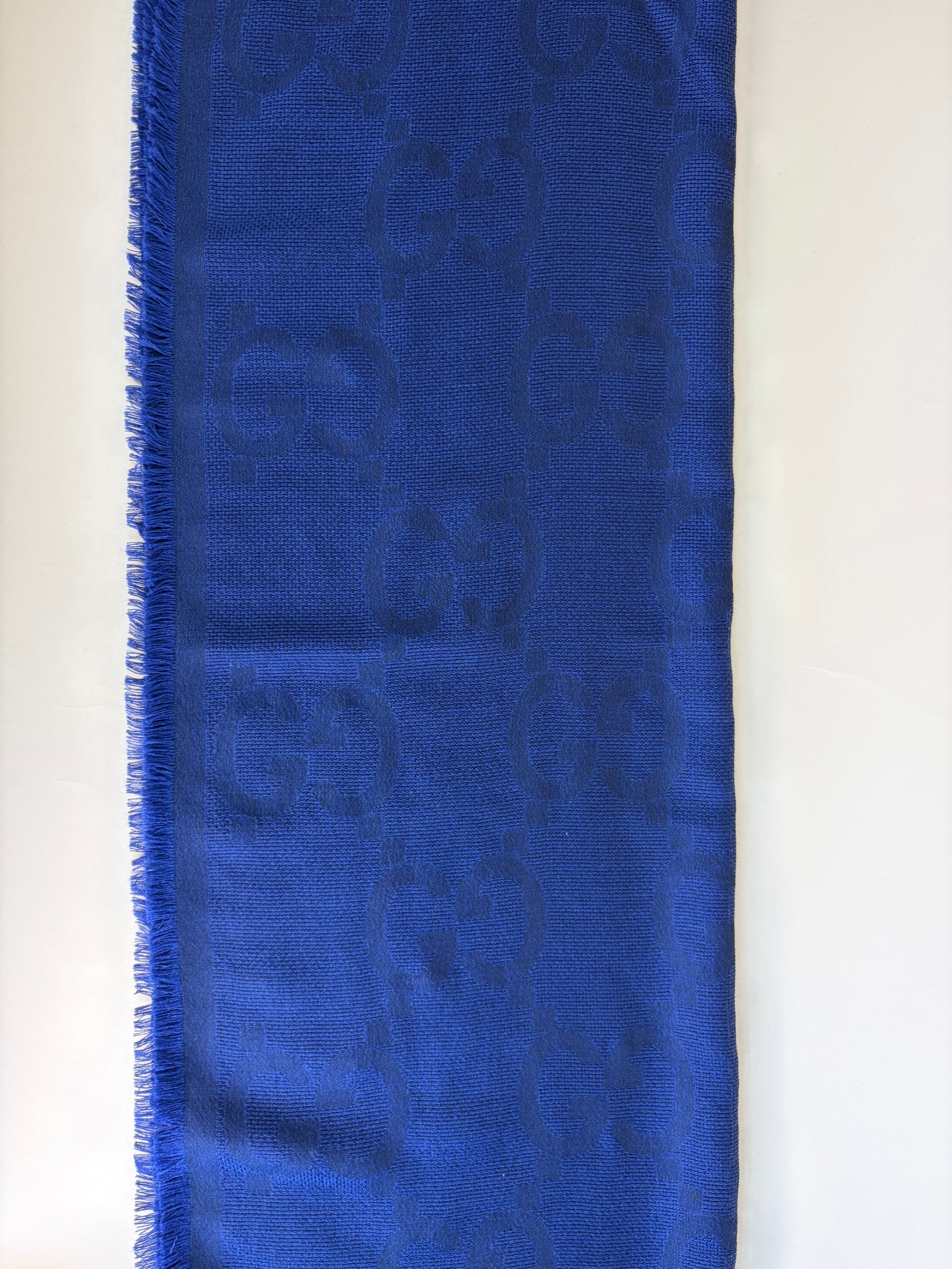 Gucci Bicolor Monogram GG Wool Jacquard Scarf