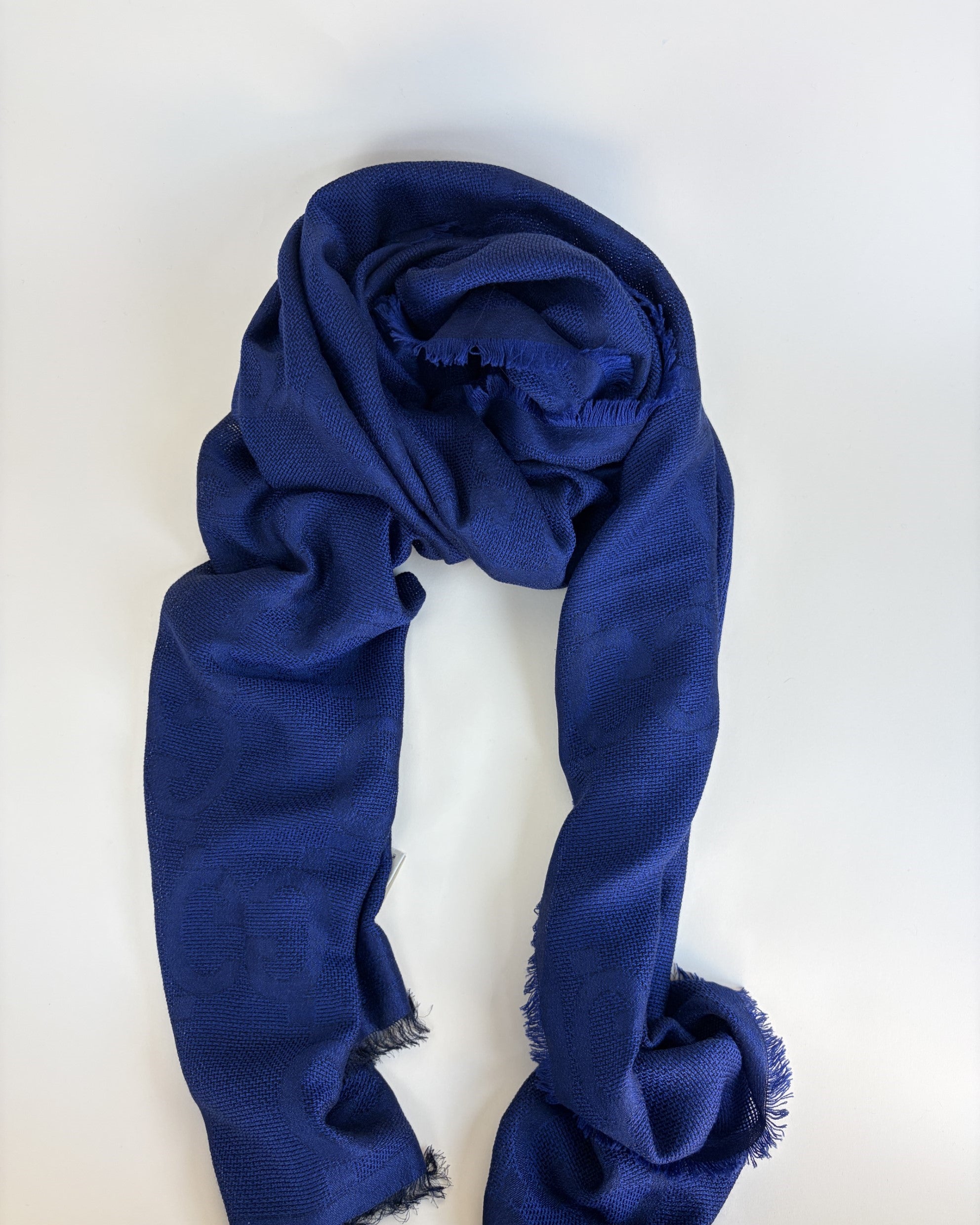 Gucci Bicolor Monogram GG Wool Jacquard Scarf
