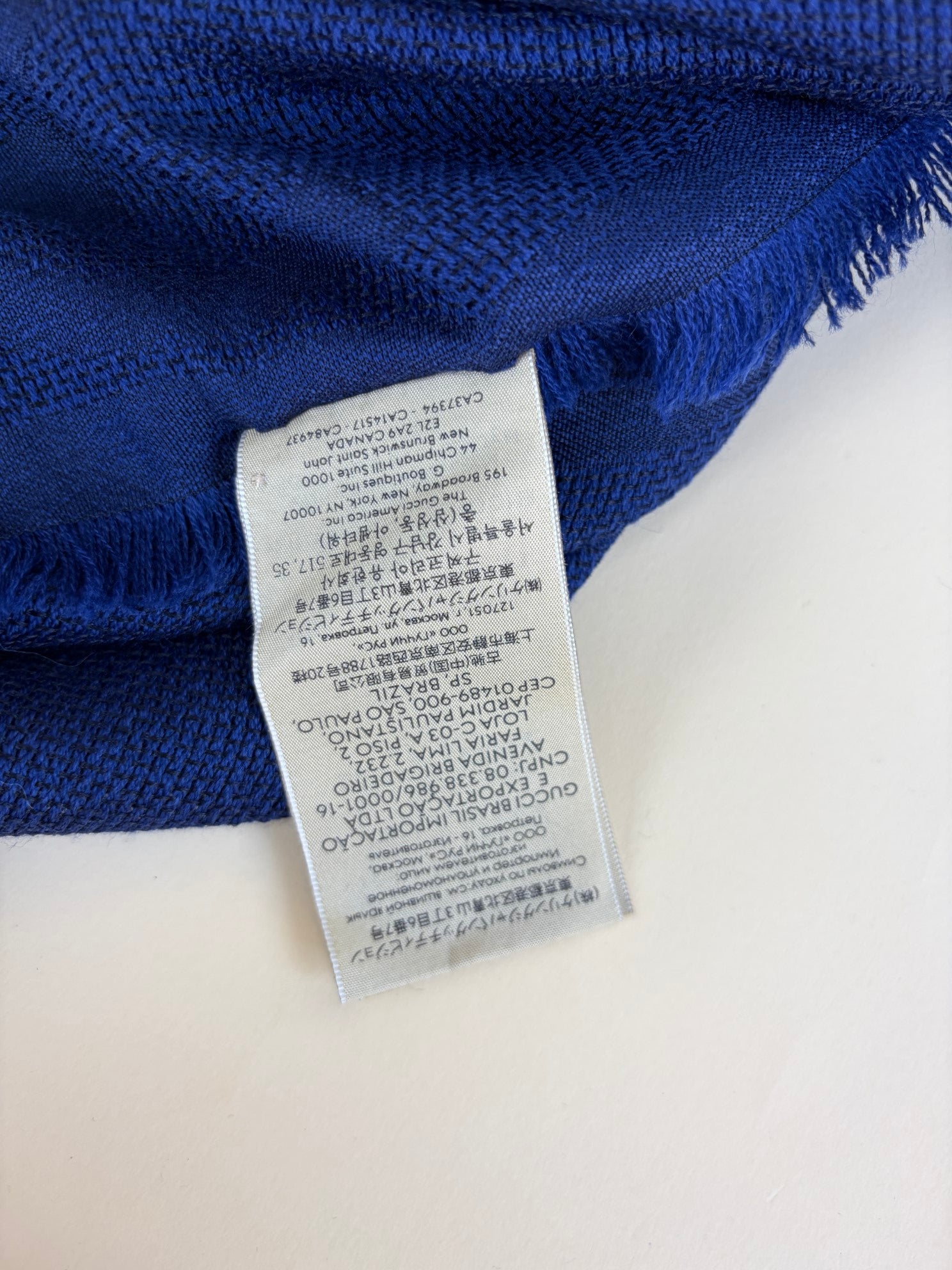Gucci Bicolor Monogram GG Wool Jacquard Scarf
