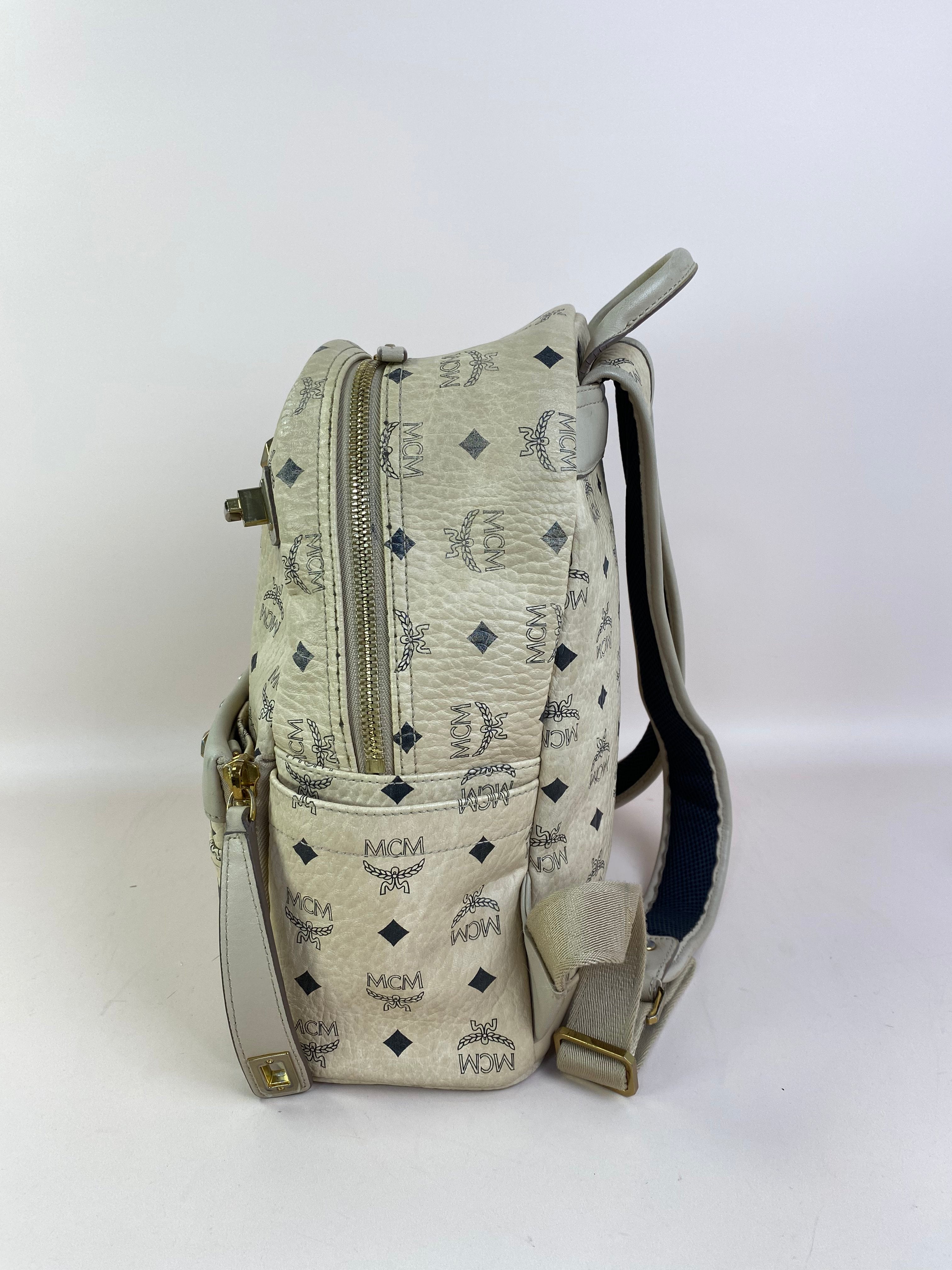 MCM Beige Turns Into Side Backpack Bag with Strap-Backpack-MCM-The Closet Egypt