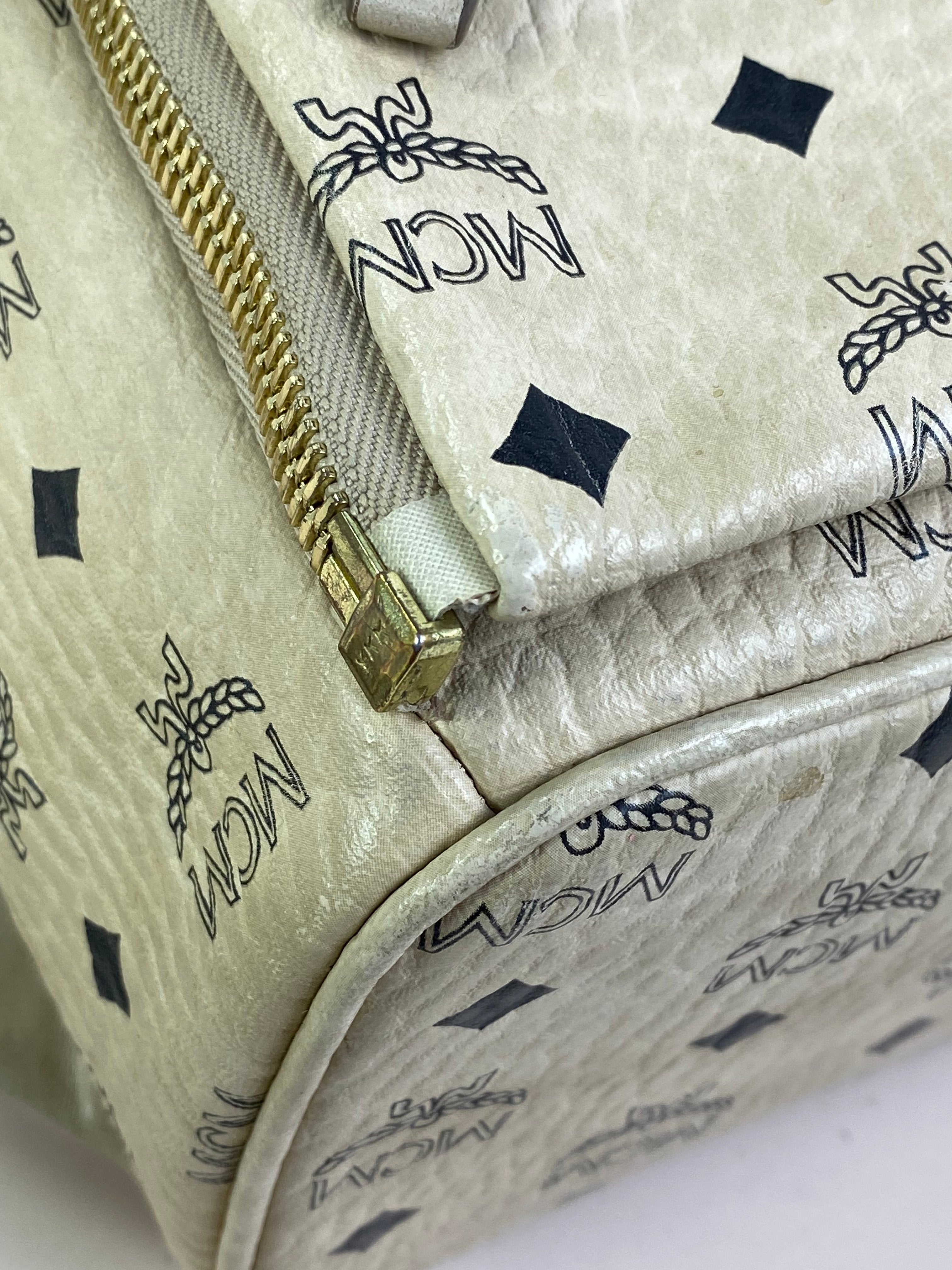 MCM Beige Turns Into Side Backpack Bag with Strap