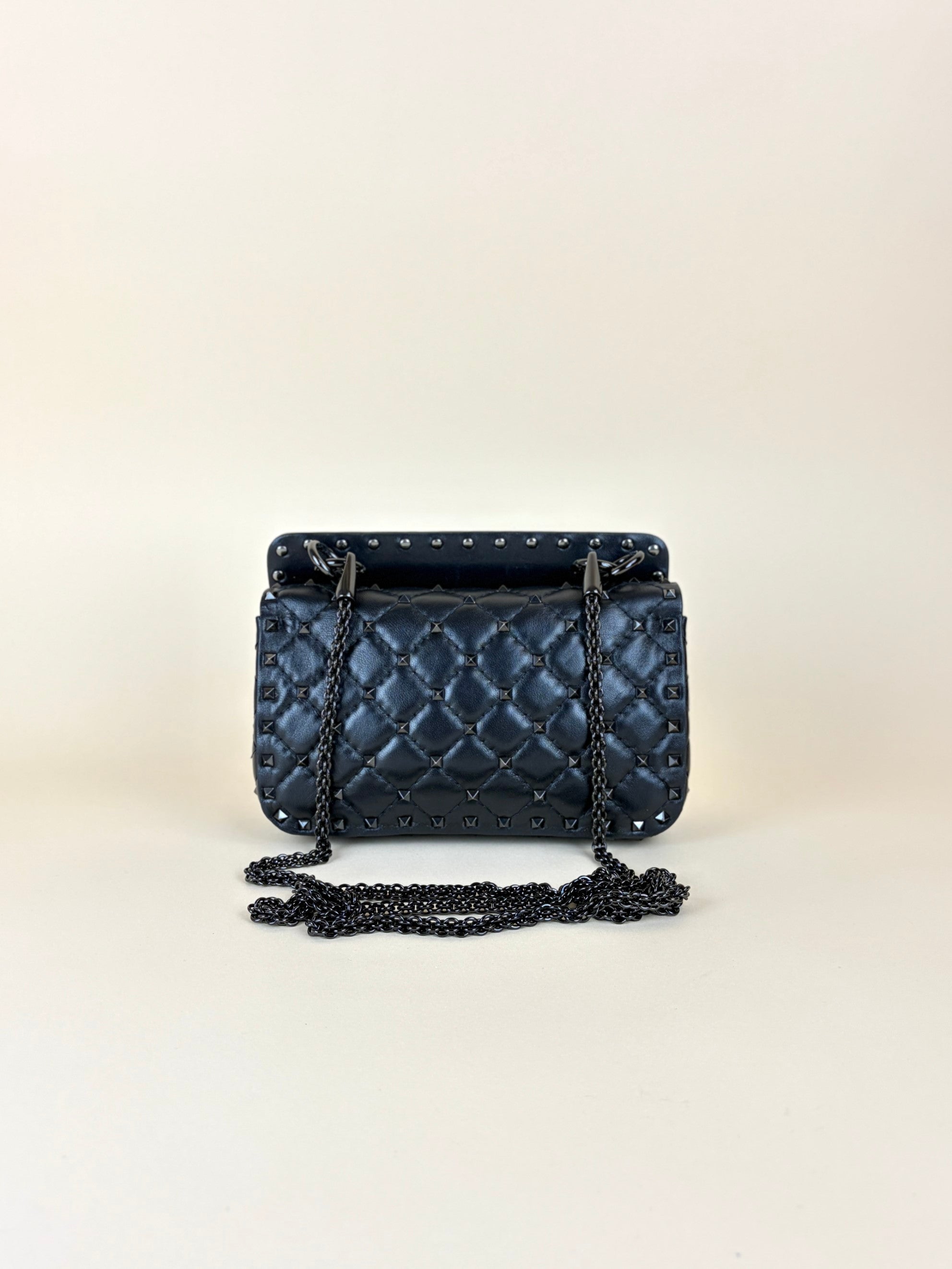 Valentino Black Spike Rockstud Shoulder Bag