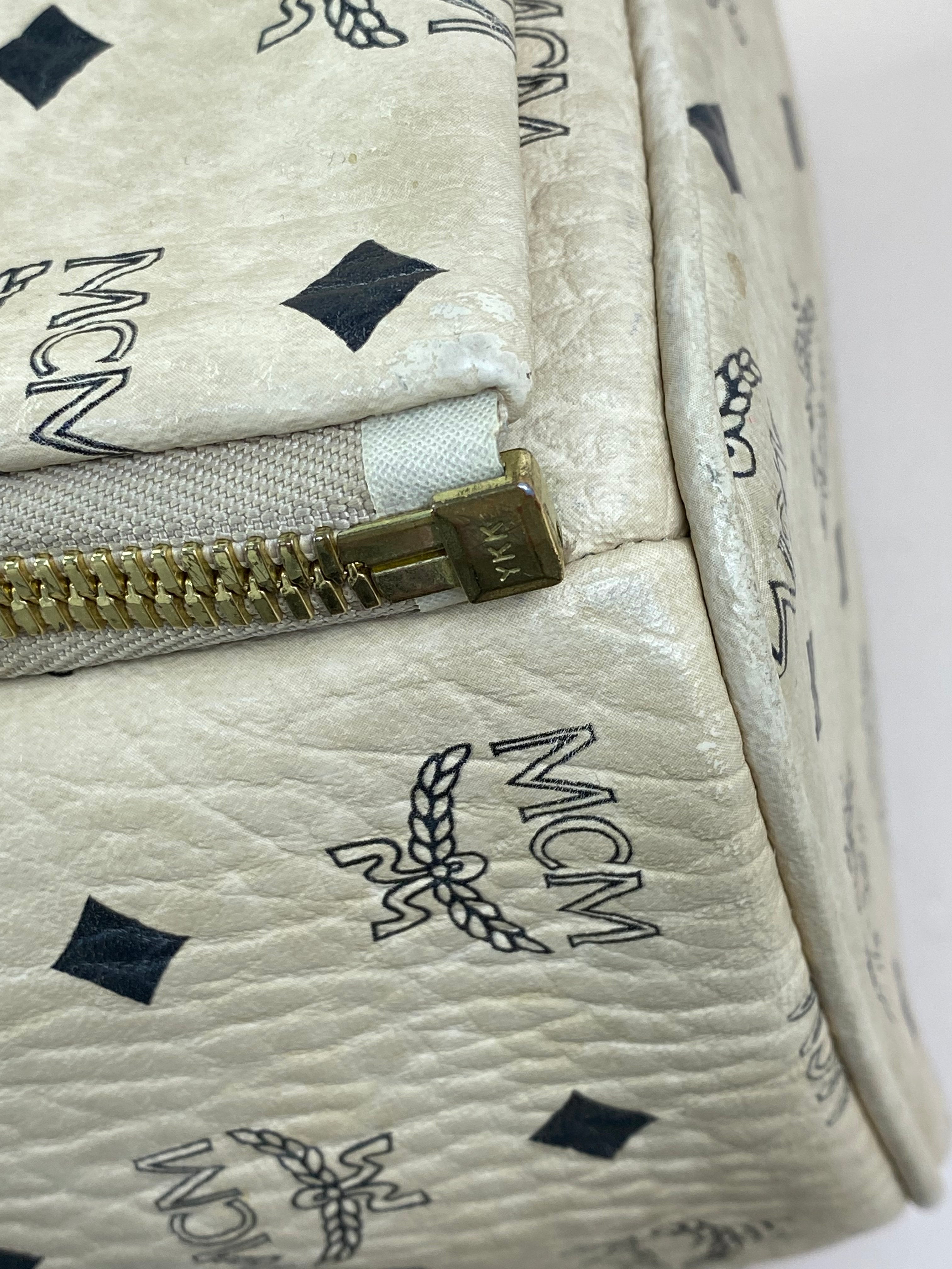 MCM Beige Turns Into Side Backpack Bag with Strap