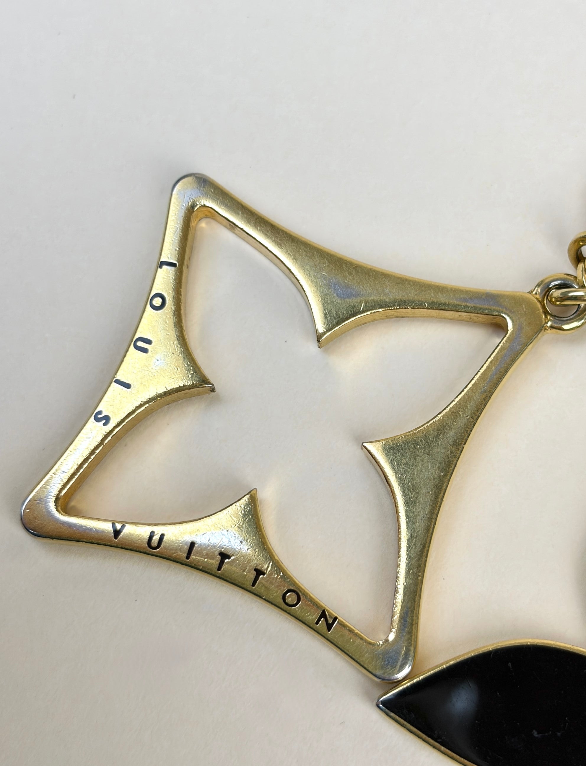 LOUIS VUITTON brown /gold puzzle key ring bag charm
