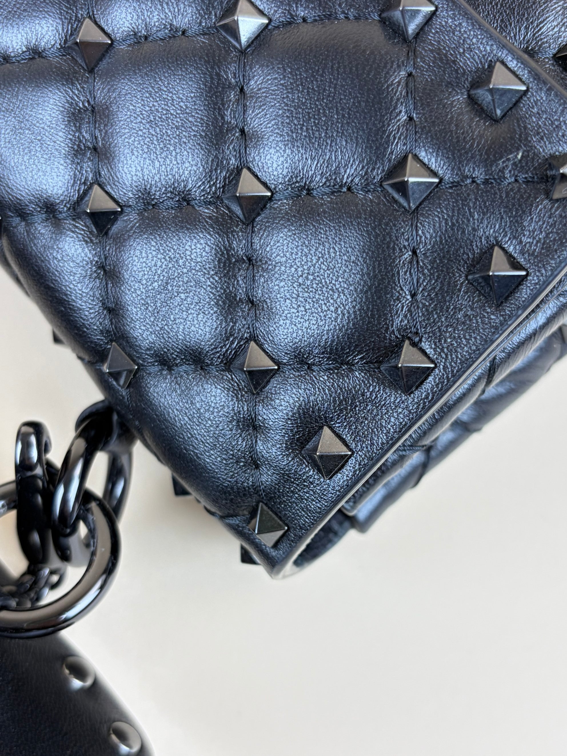 Valentino Black Spike Rockstud Shoulder Bag