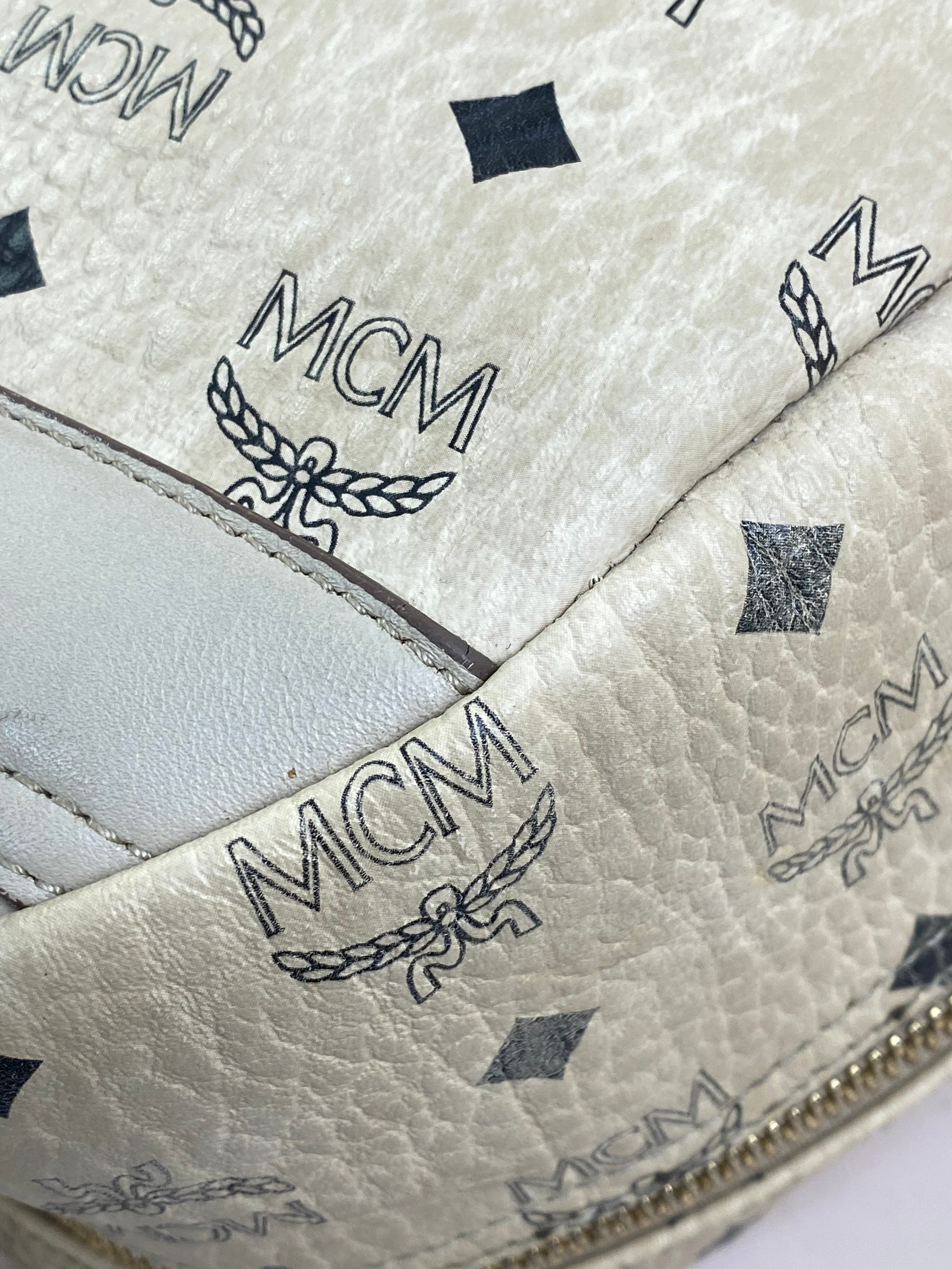 MCM Beige Turns Into Side Backpack Bag with Strap