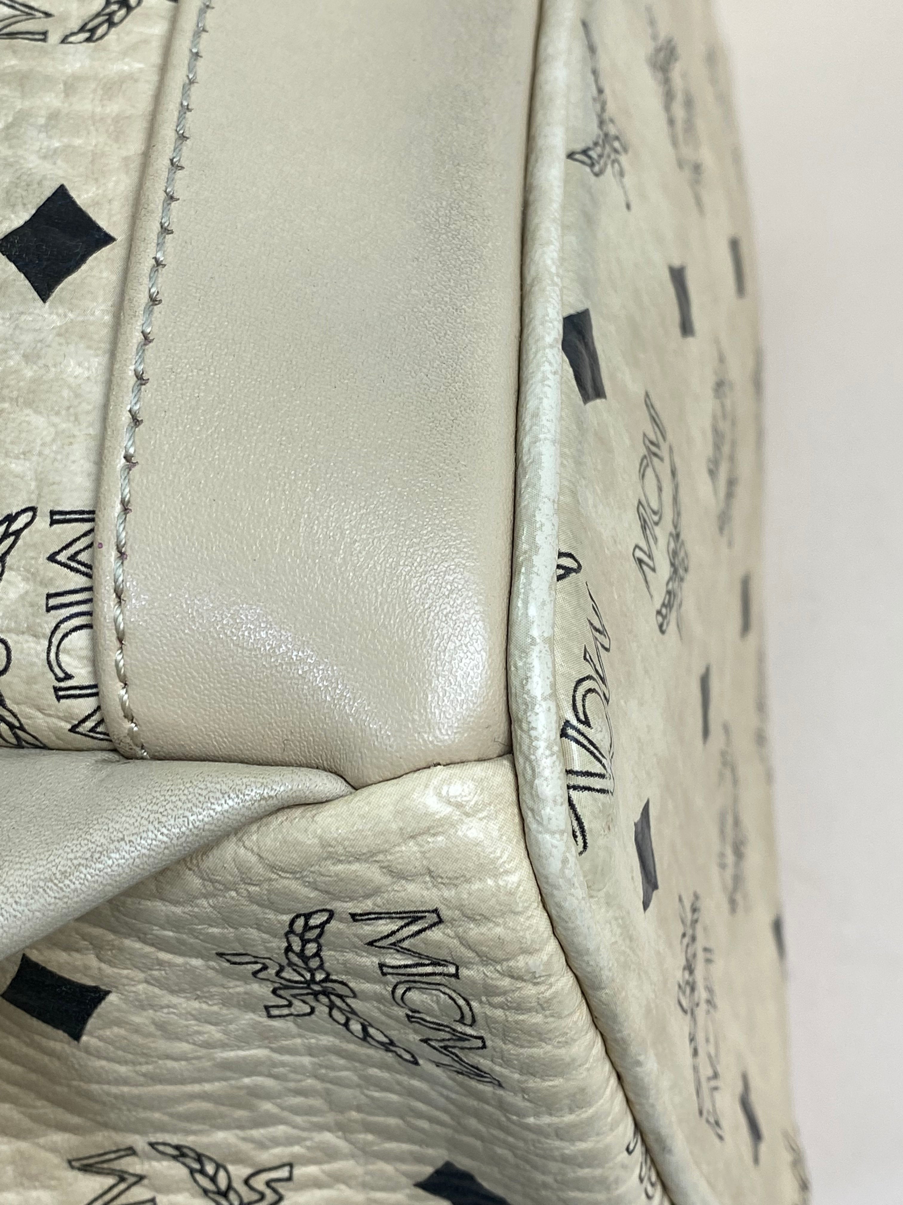 MCM Beige Turns Into Side Backpack Bag with Strap