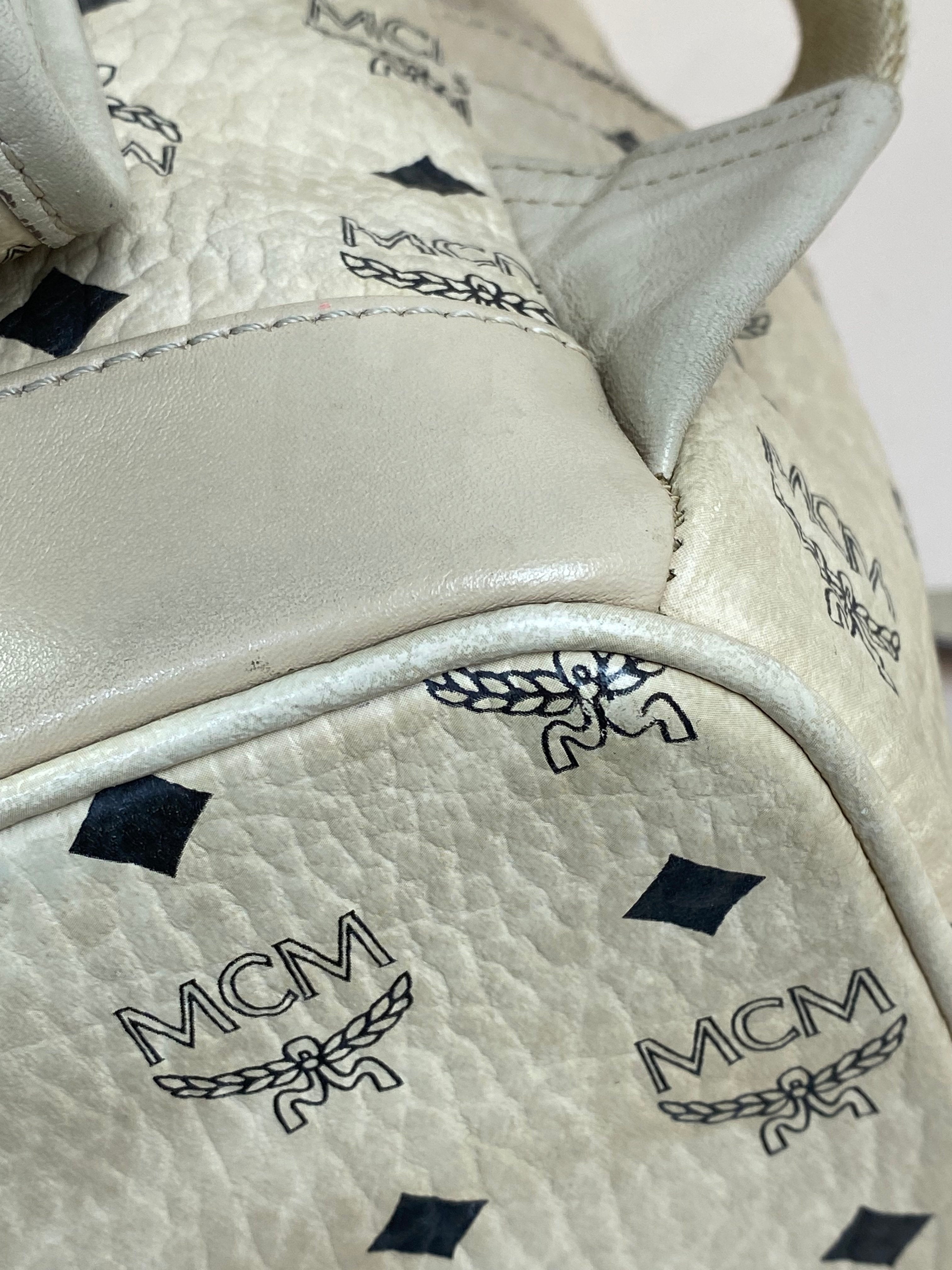 MCM Beige Turns Into Side Backpack Bag with Strap