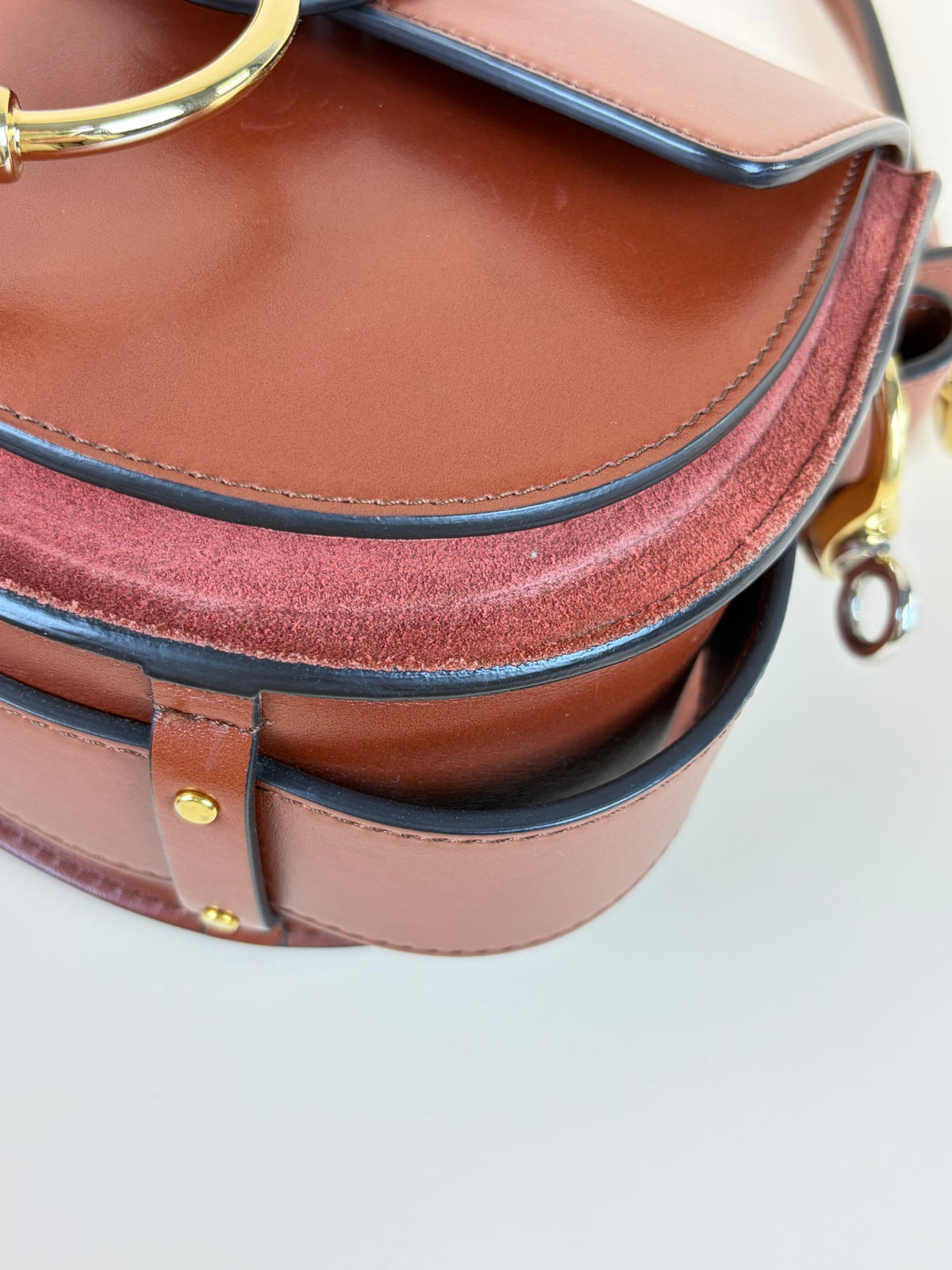 Chloe calfskin small Tess bag sepia brown leather