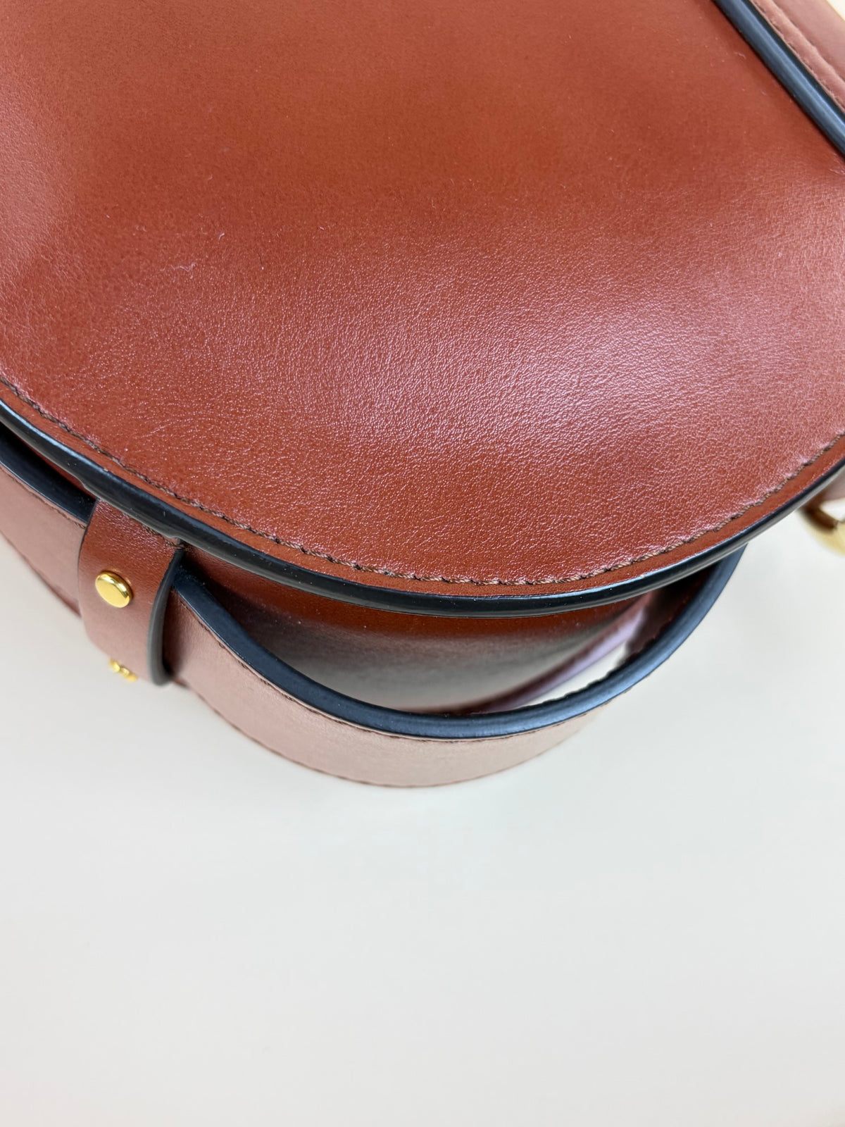 Chloe calfskin small Tess bag sepia brown leather