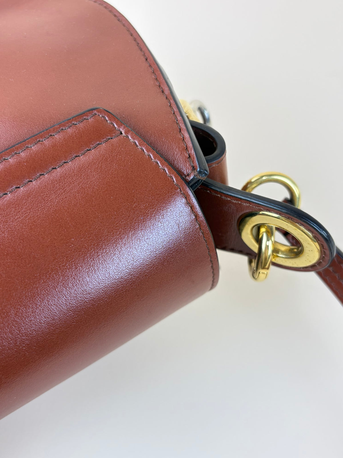 Chloe calfskin small Tess bag sepia brown leather