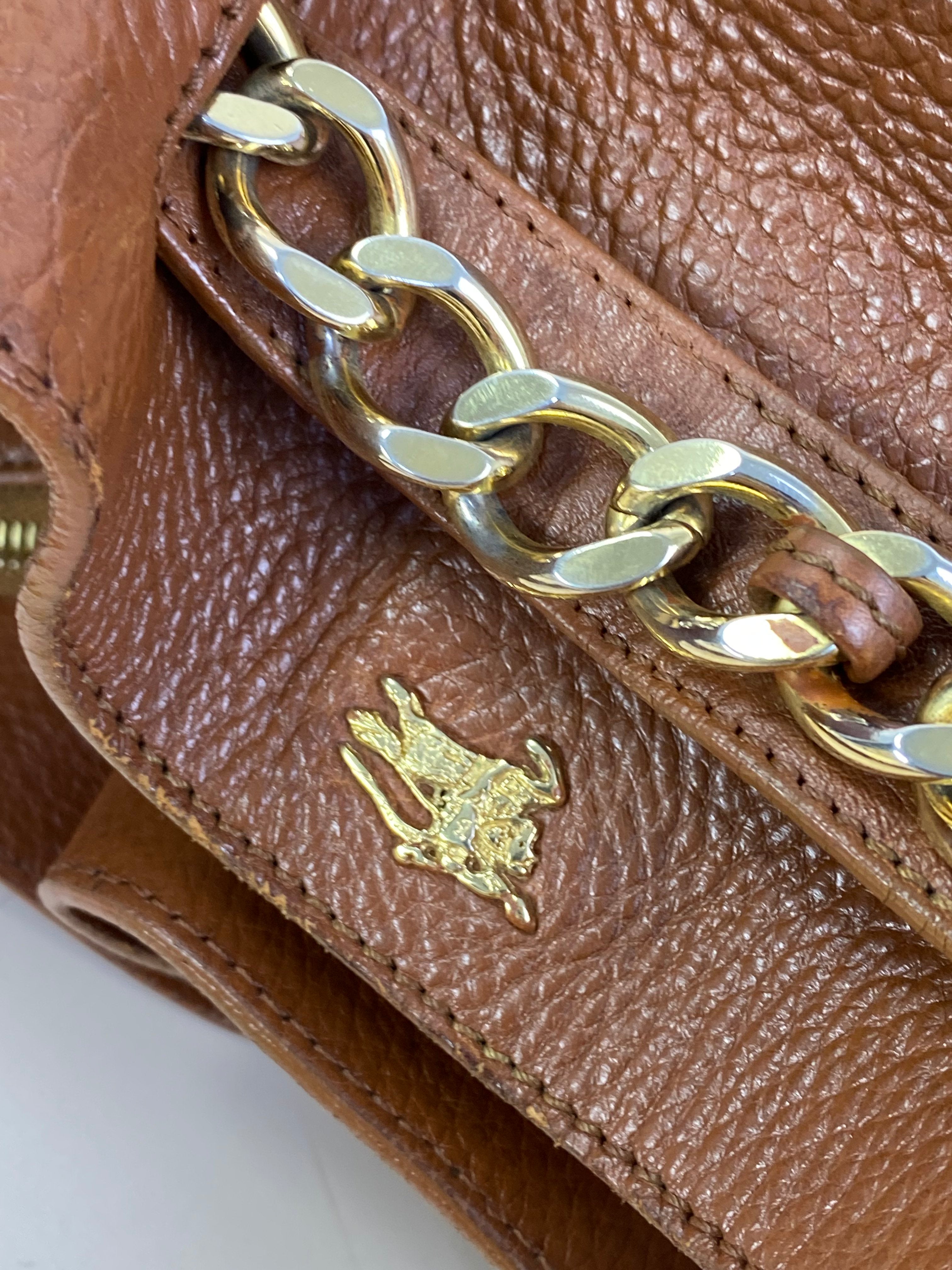 Burberry Camel Margaret Classic House Check Shoulder Bag