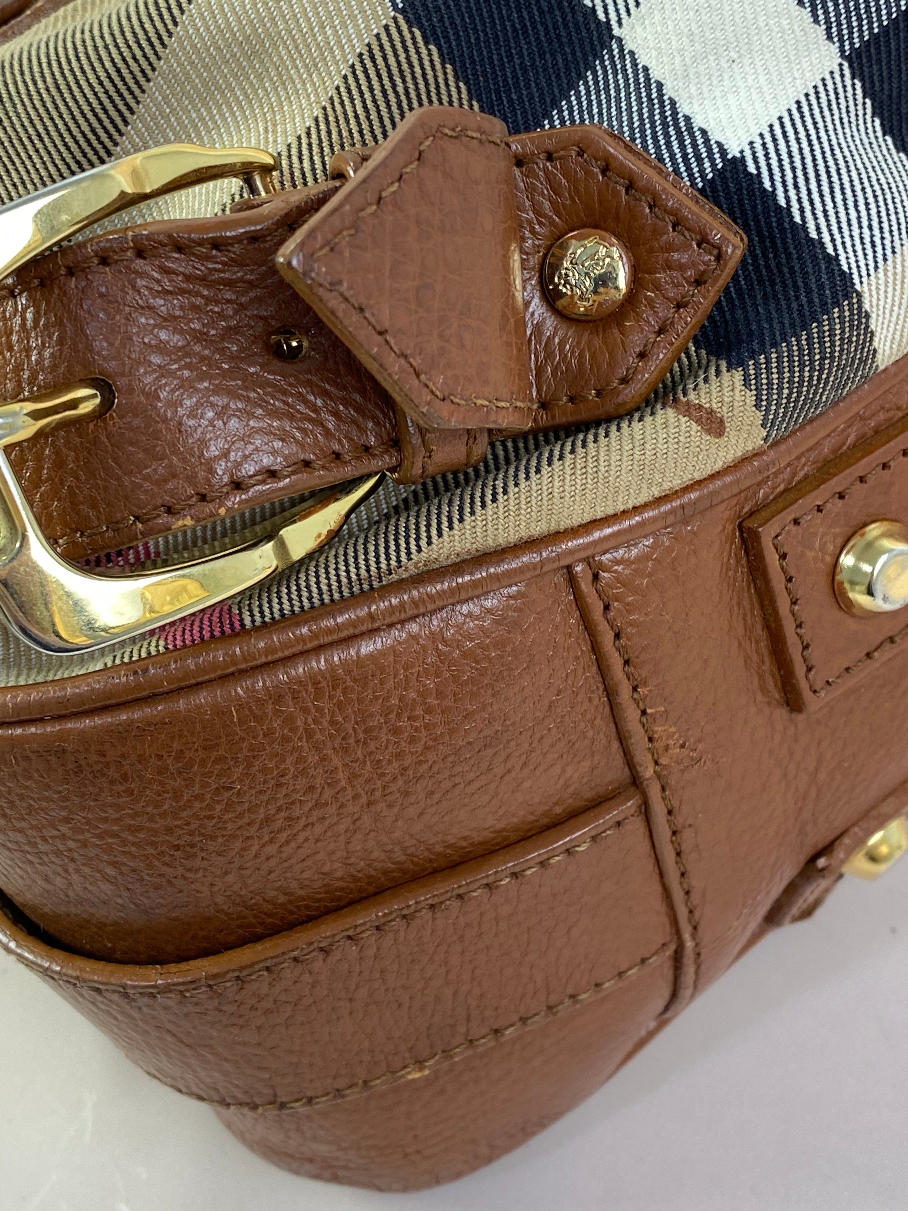 Burberry Camel Margaret Classic House Check Shoulder Bag