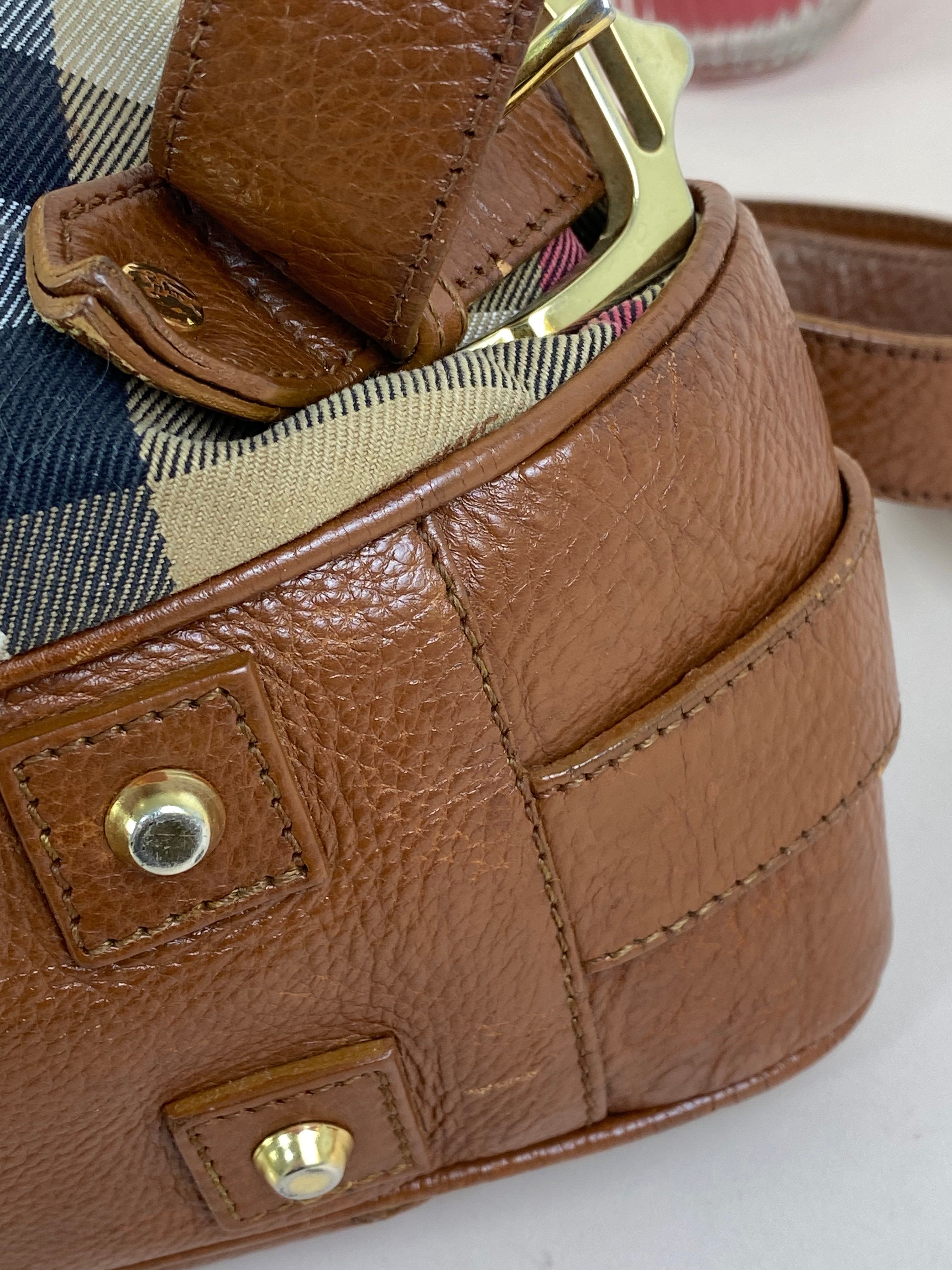 Burberry Camel Margaret Classic House Check Shoulder Bag