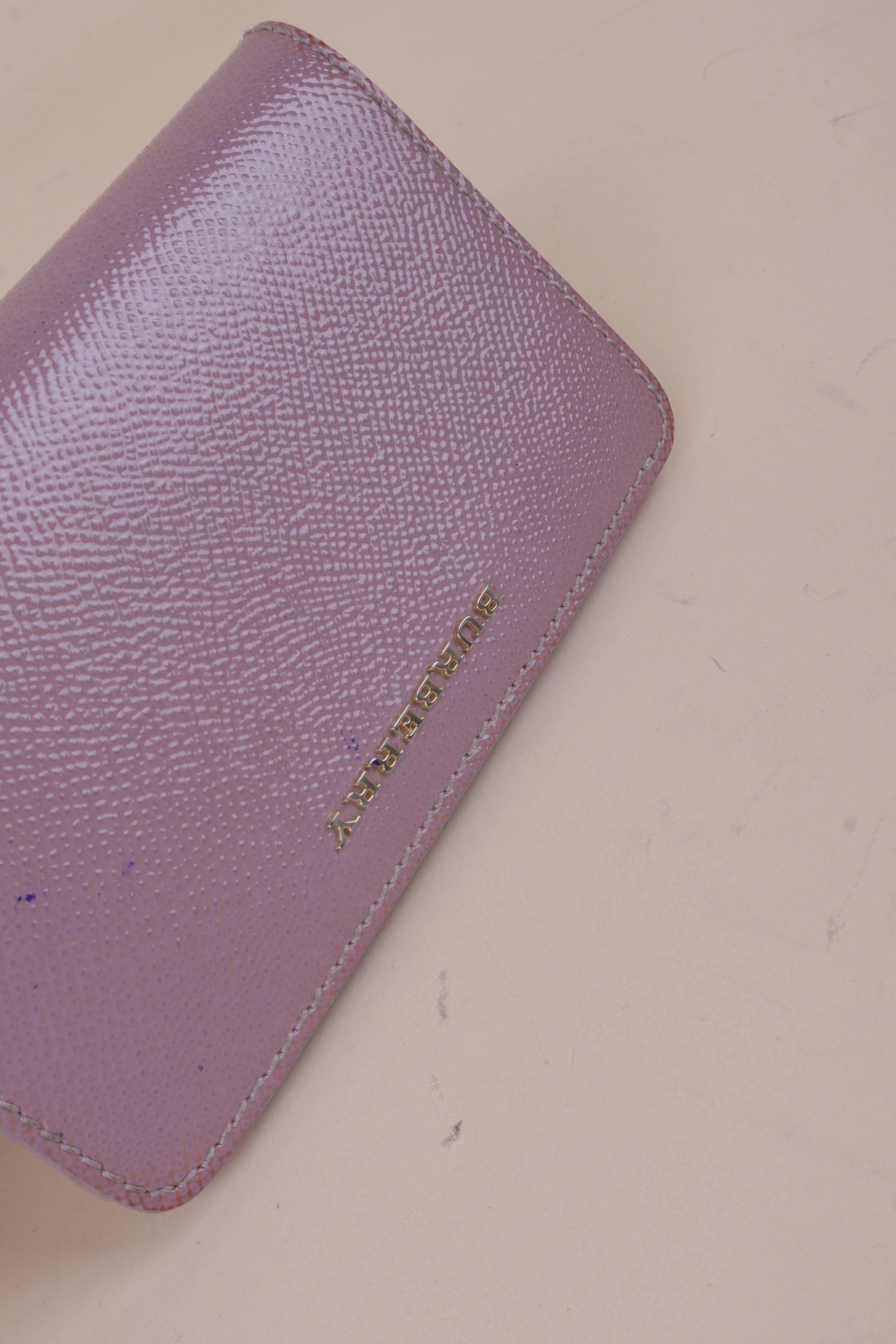 Burberry Light Purple London Bifold Contact Flap Small Wallet